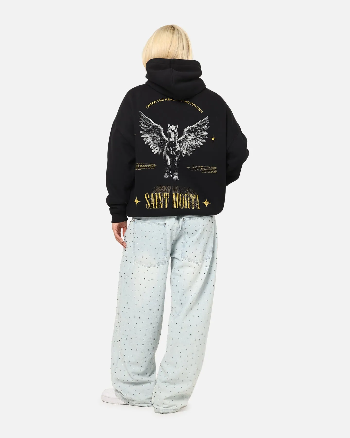 Saint Morta Realm Of Return Boxy Hoodie Black sold by Culture Kings product image thumbnail 3