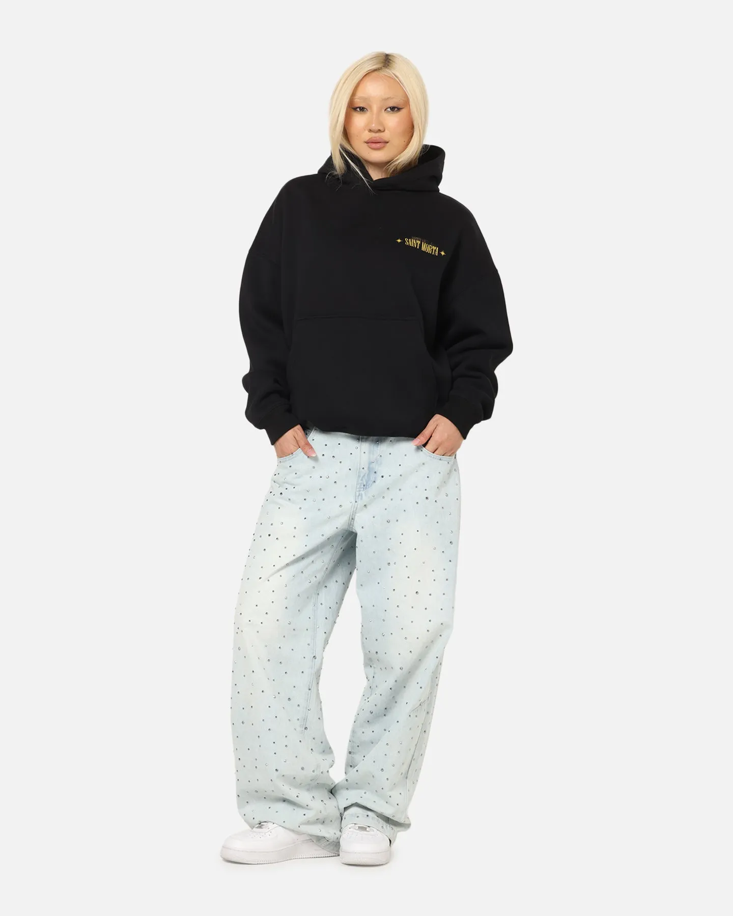 Saint Morta Realm Of Return Boxy Hoodie Black sold by Culture Kings product image thumbnail 4