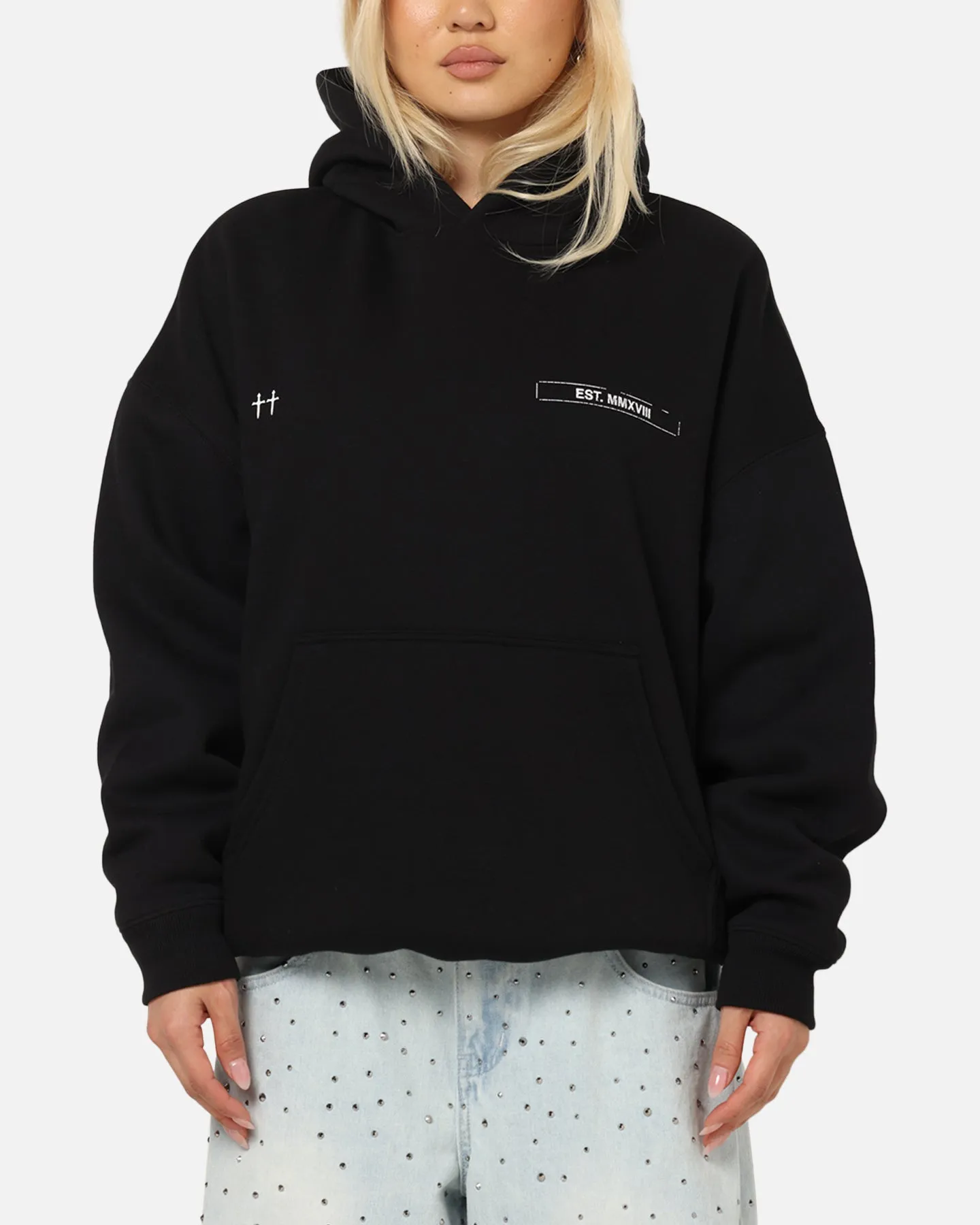 Saint Morta Liberty Boxy Hoodie Black sold by Culture Kings product image thumbnail 2