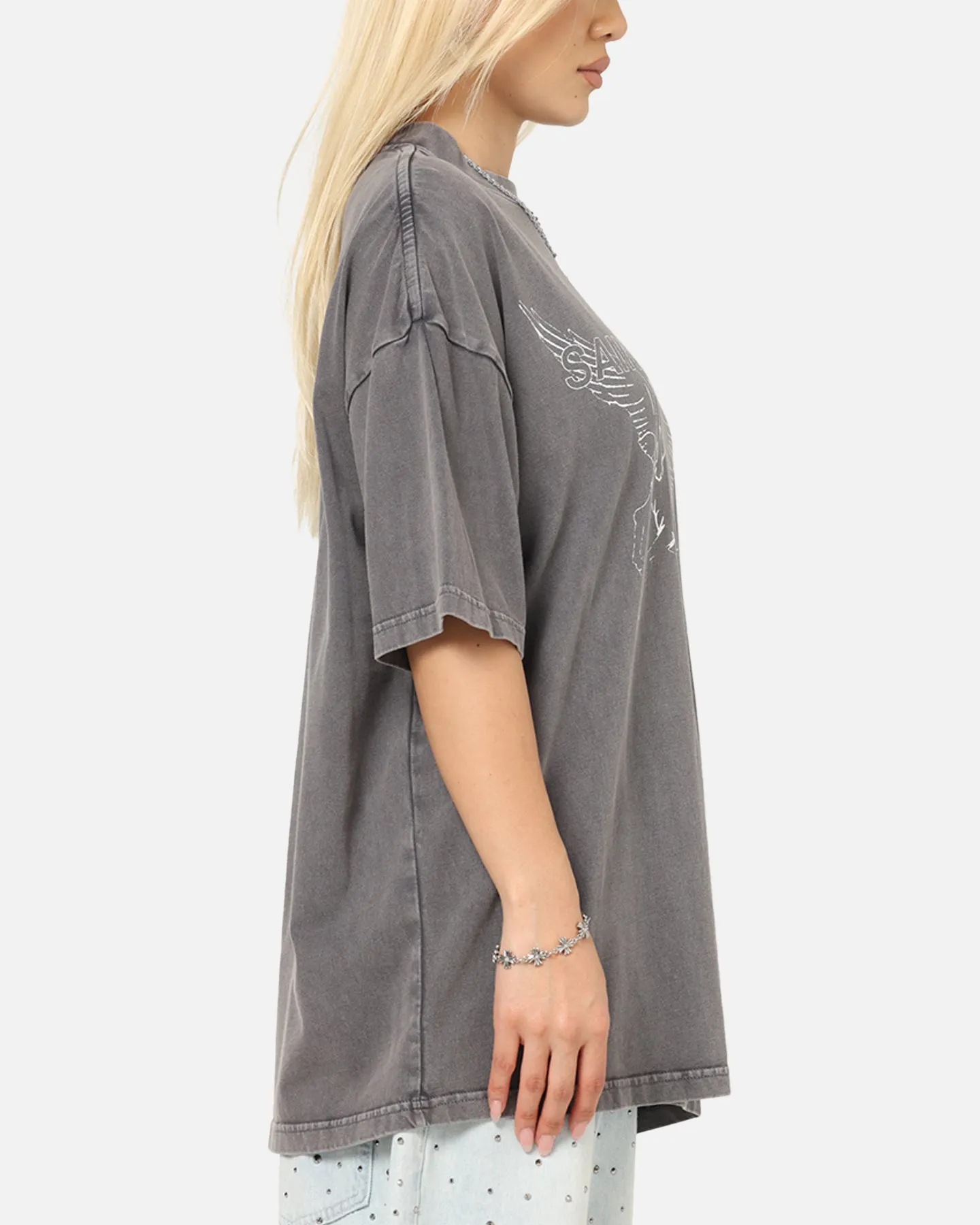 Saint Morta Liberty Mock Neck T-Shirt Washed Charcoal sold by Culture Kings product image thumbnail 5