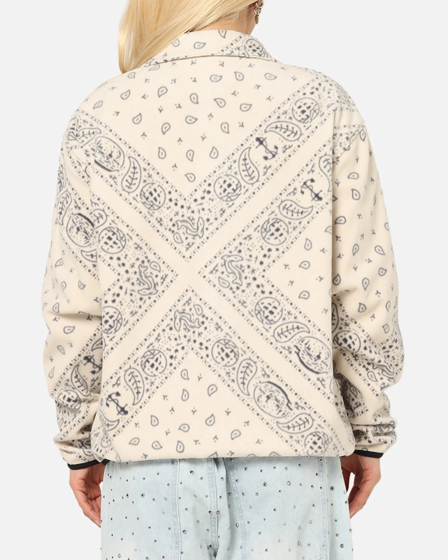 Tommy Jeans Relaxed Zip Paisley Fleece Jacket Newsprint sold by Culture Kings product image thumbnail 3