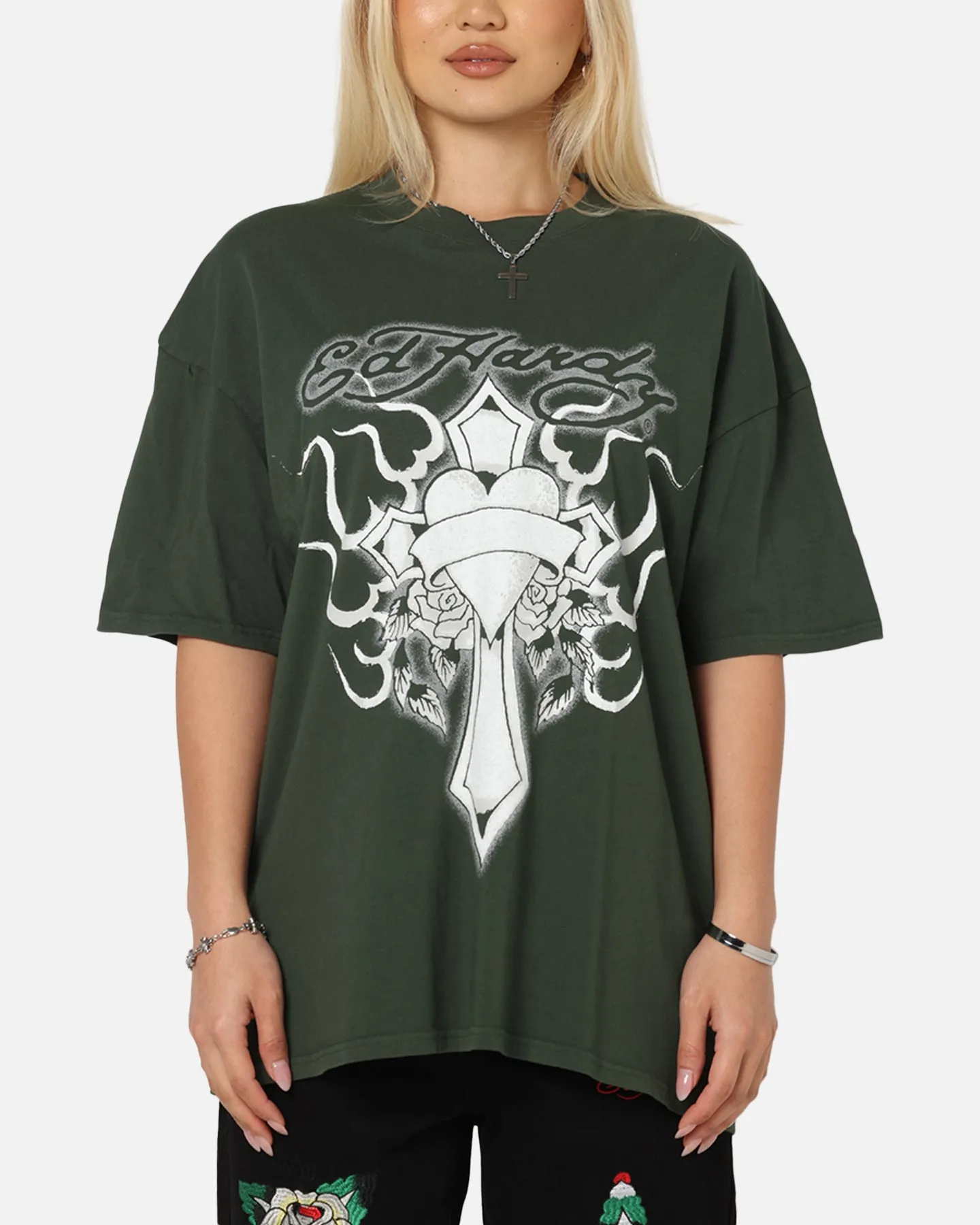 Ed Hardy Cross My Heart T-Shirt Pine Green sold by Culture Kings