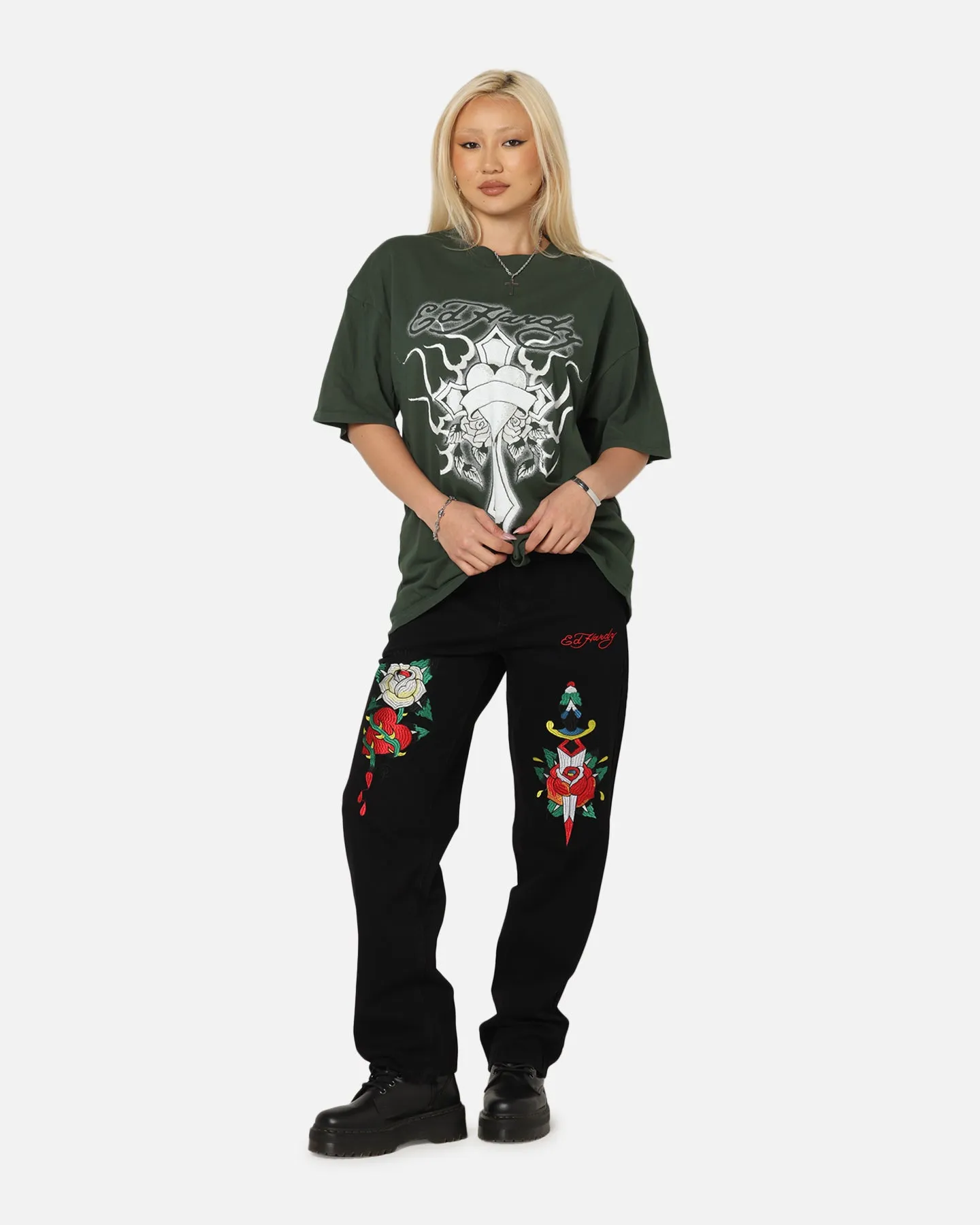 Ed Hardy Cross My Heart T-Shirt Pine Green sold by Culture Kings product image thumbnail 2