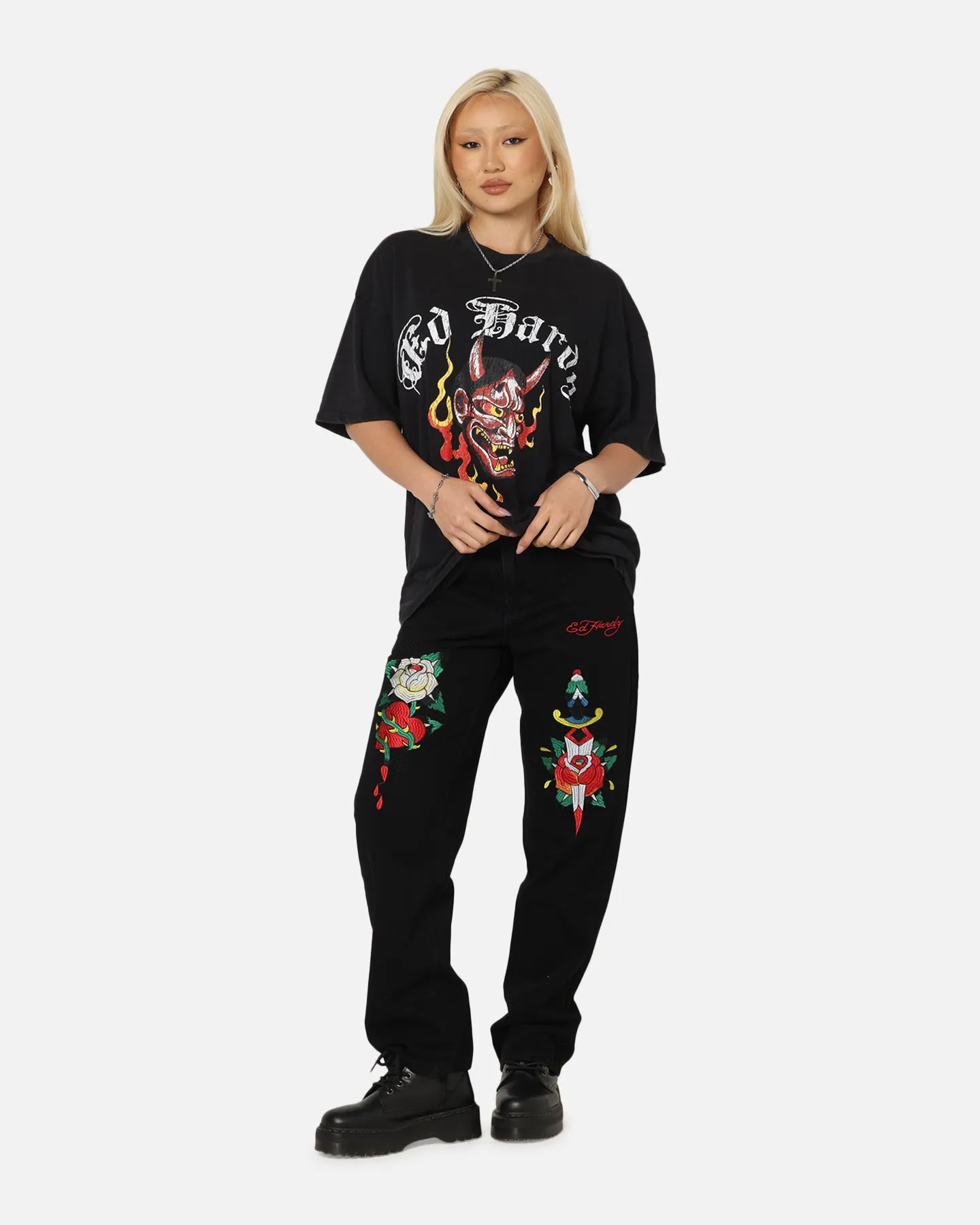 Ed Hardy Mask Of Mischief T-Shirt Black Acidwash sold by Culture Kings product image thumbnail 2