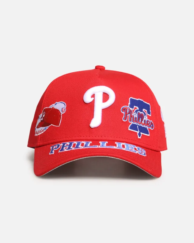 New Era Philadelphia Phillies 'MLB All Over Logos' 9FORTY A-Frame Snapback Official Team Colour sold by Culture Kings