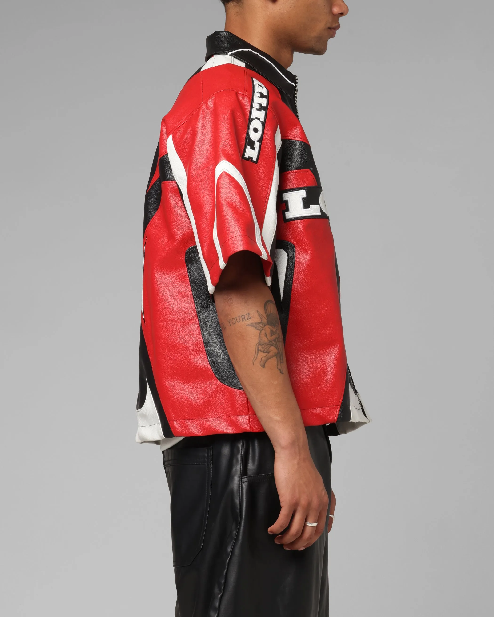 Loiter Racer Vegan Leather Shirt Red/Black sold by Culture Kings product image thumbnail 5
