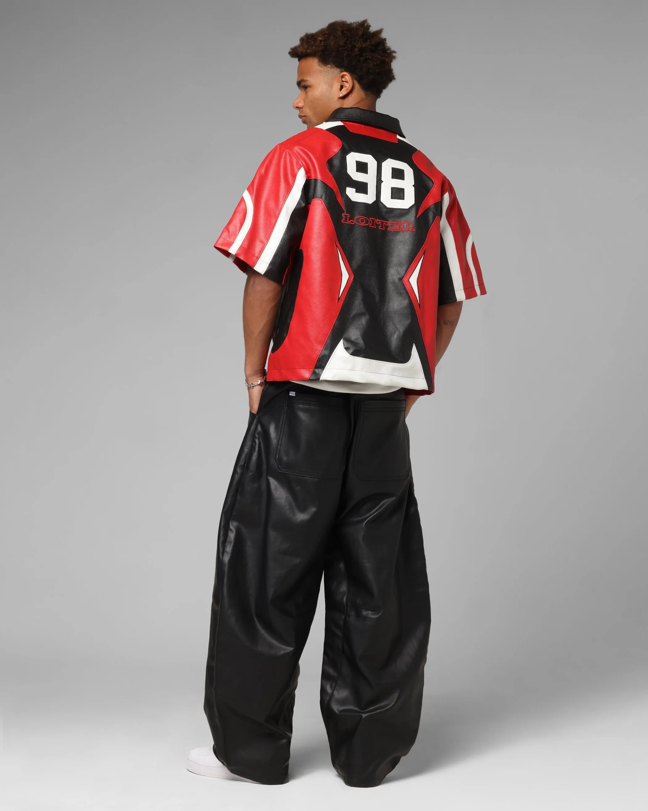 Loiter Racer Vegan Leather Shirt Red/Black sold by Culture Kings product image thumbnail 4