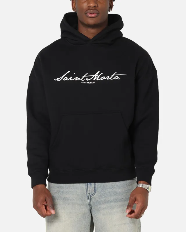 Saint Morta Scripture Boxy Hoodie Black sold by Culture Kings