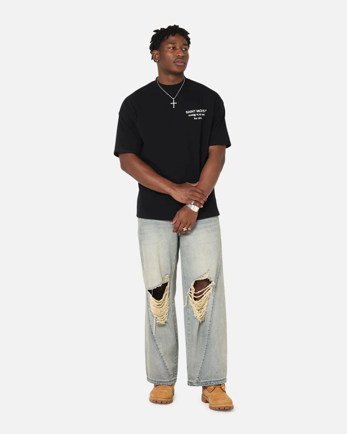 Saint Morta Muerte Mock Neck T-Shirt Black sold by Culture Kings product image thumbnail 2