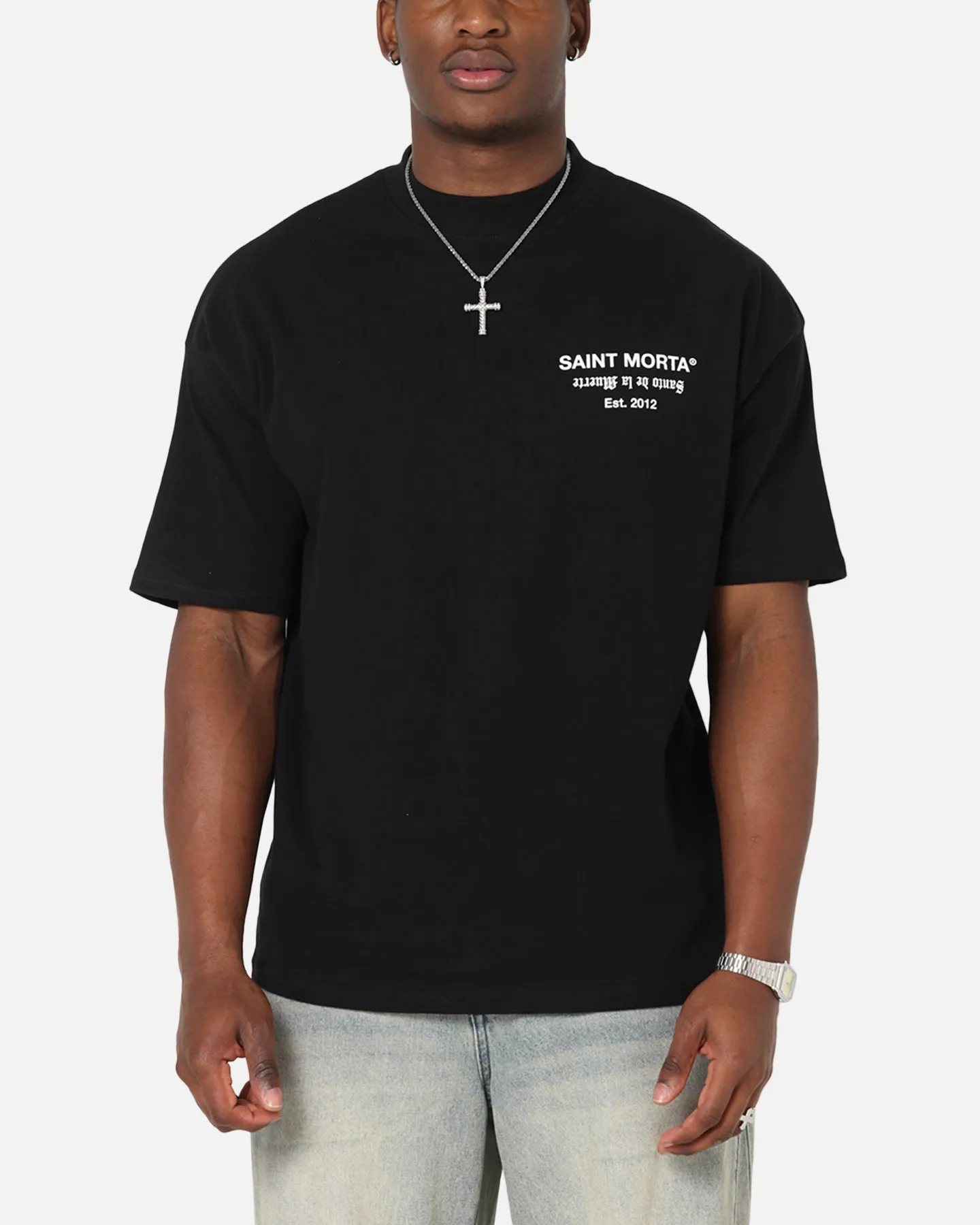 Saint Morta Muerte Mock Neck T-Shirt Black sold by Culture Kings