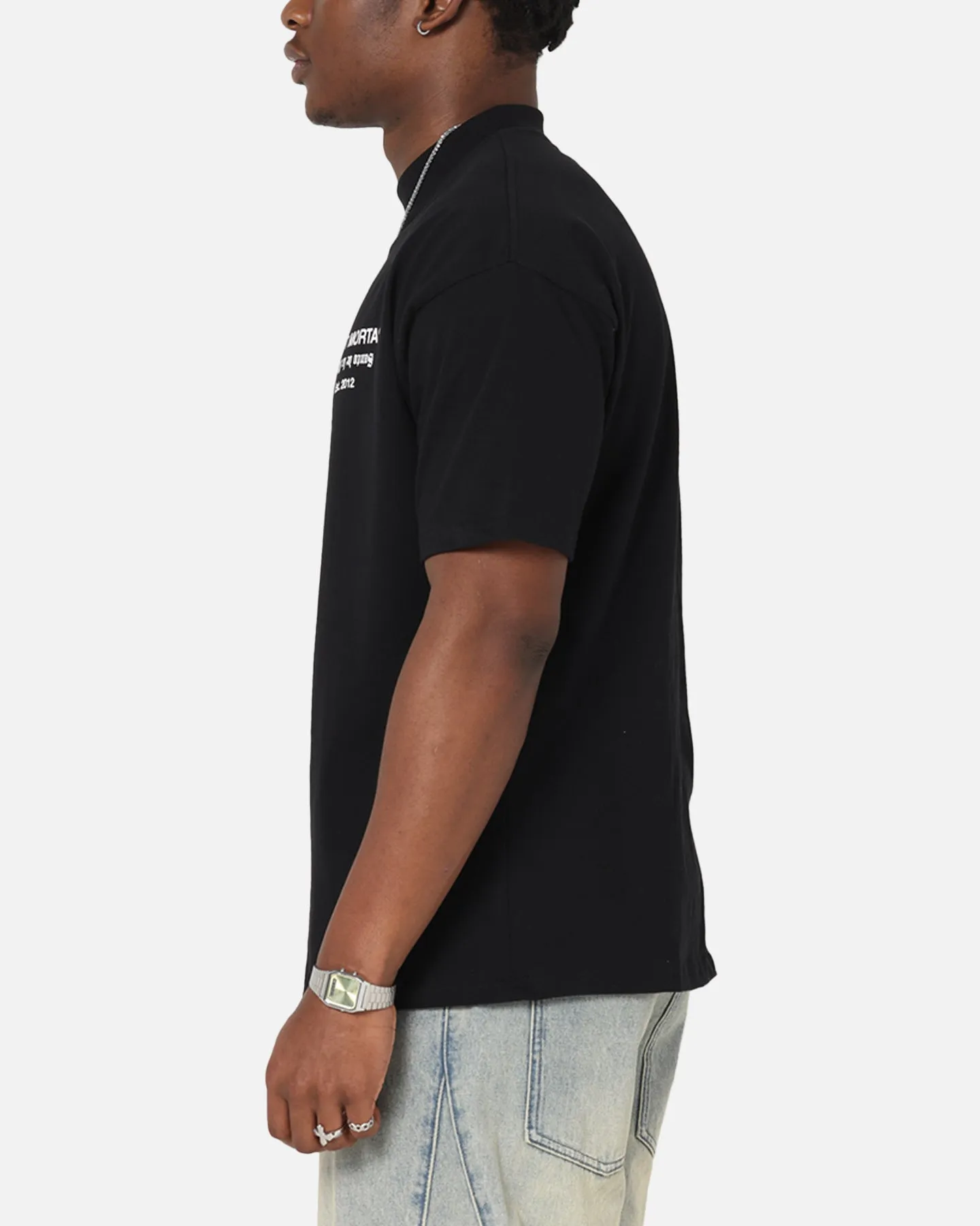 Saint Morta Muerte Mock Neck T-Shirt Black sold by Culture Kings product image thumbnail 5