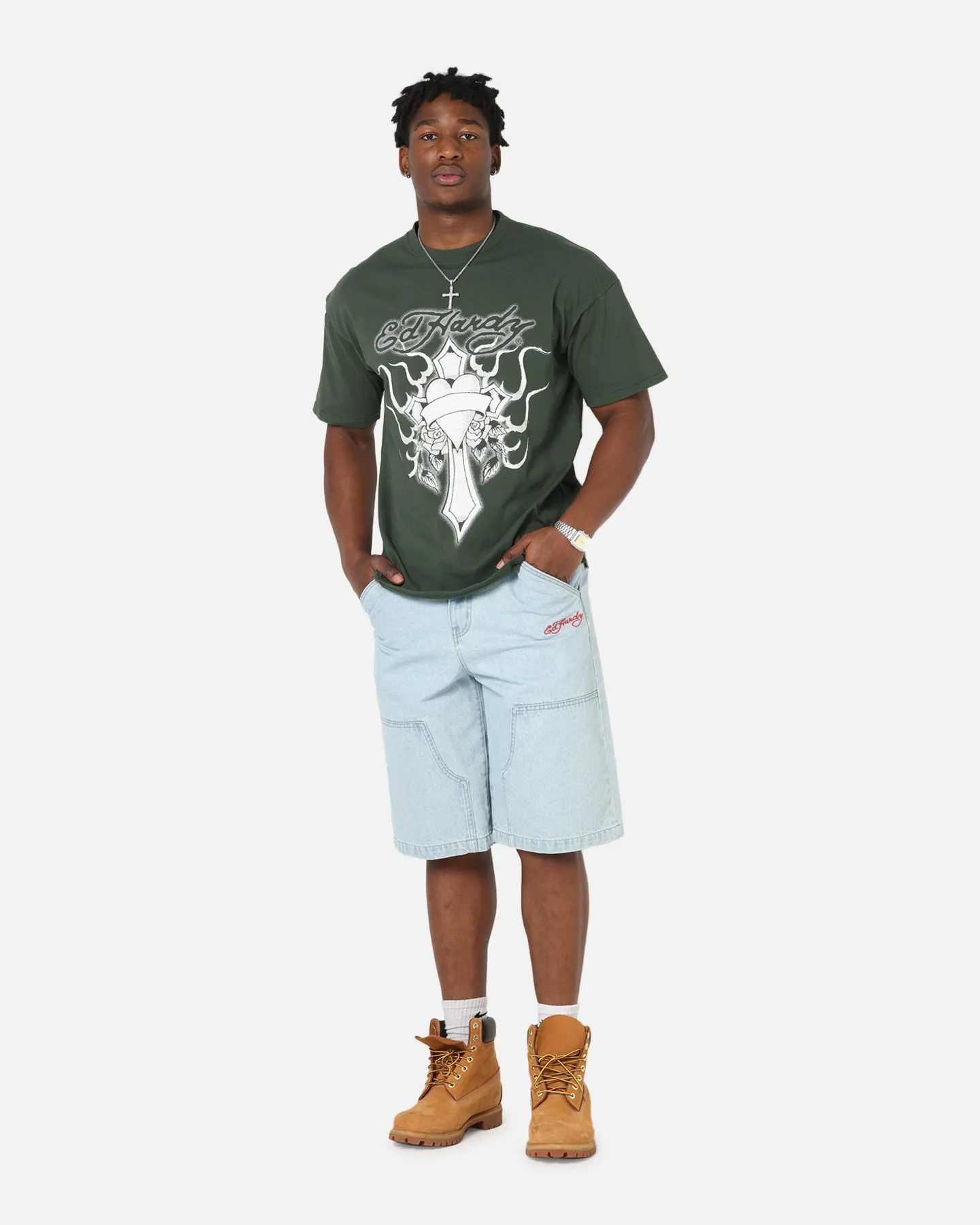 Ed Hardy Cross My Heart T-Shirt Pine Green sold by Culture Kings product image thumbnail 2