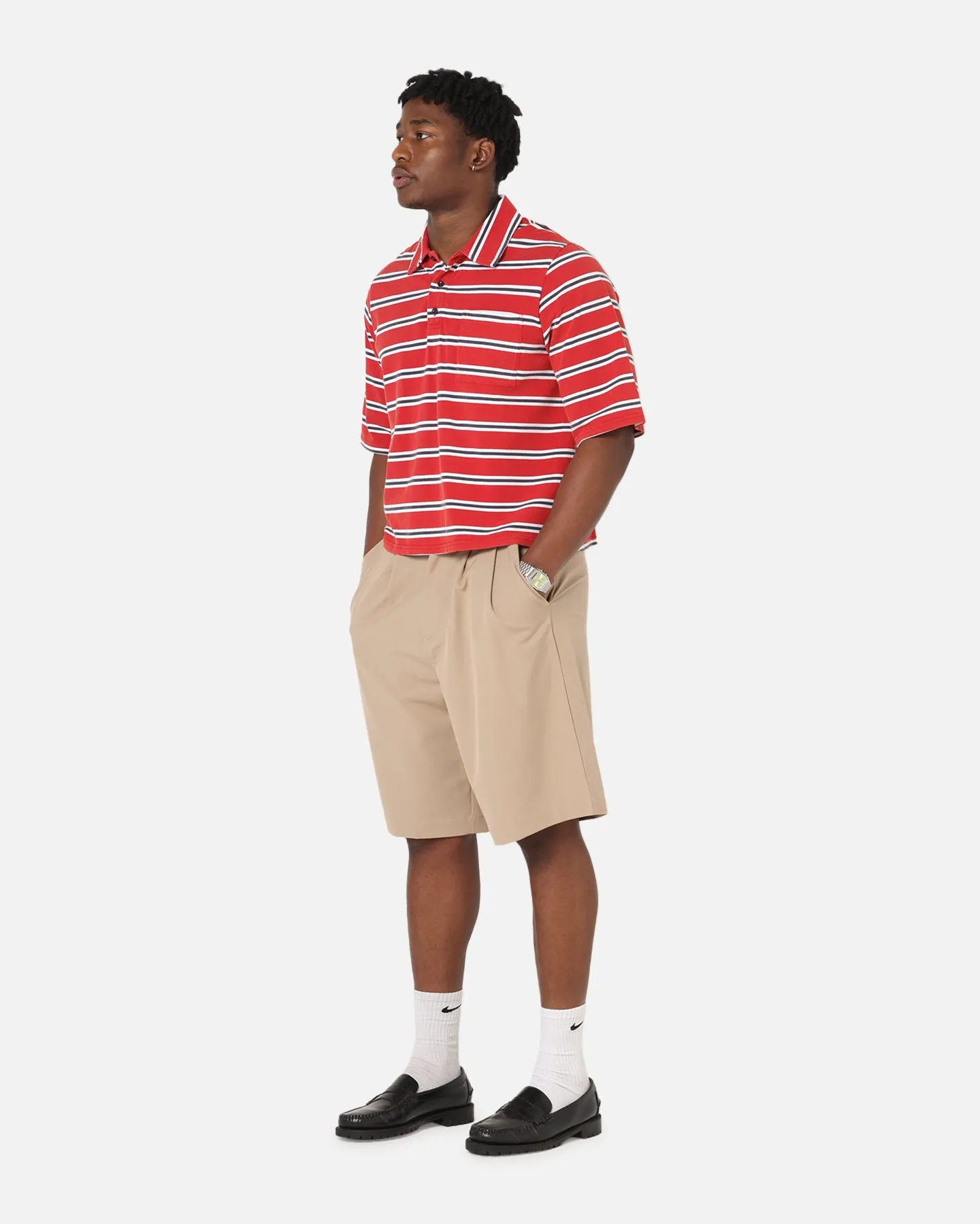 XXIII Striped Polo T-Shirt Red Stripe sold by Culture Kings product image thumbnail 2