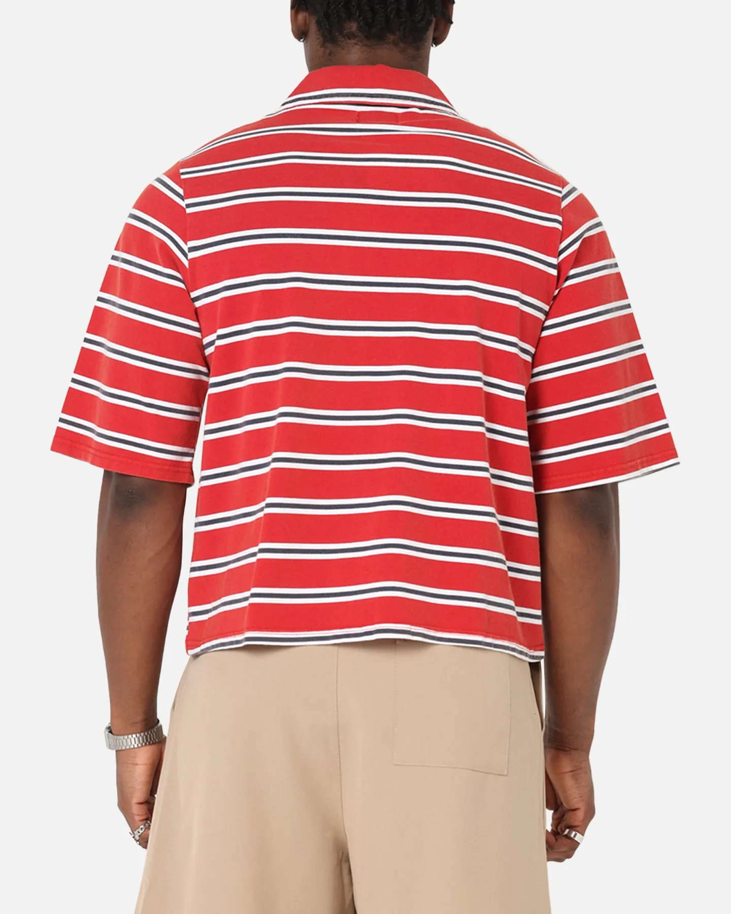 XXIII Striped Polo T-Shirt Red Stripe sold by Culture Kings product image thumbnail 3