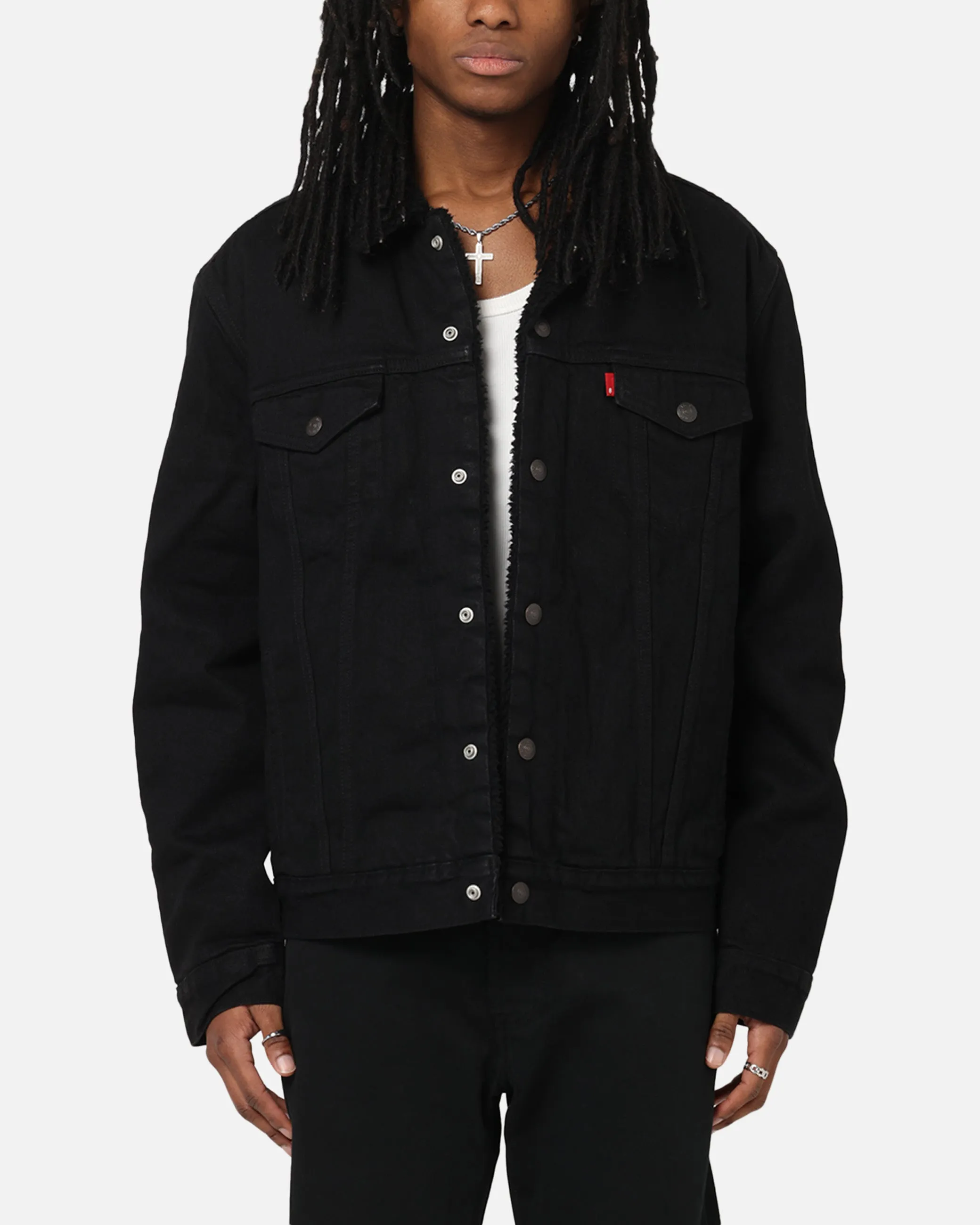 Levi Strauss And Co Relaxed Fit Sherpa Trucker Jacket Black sold by Culture Kings