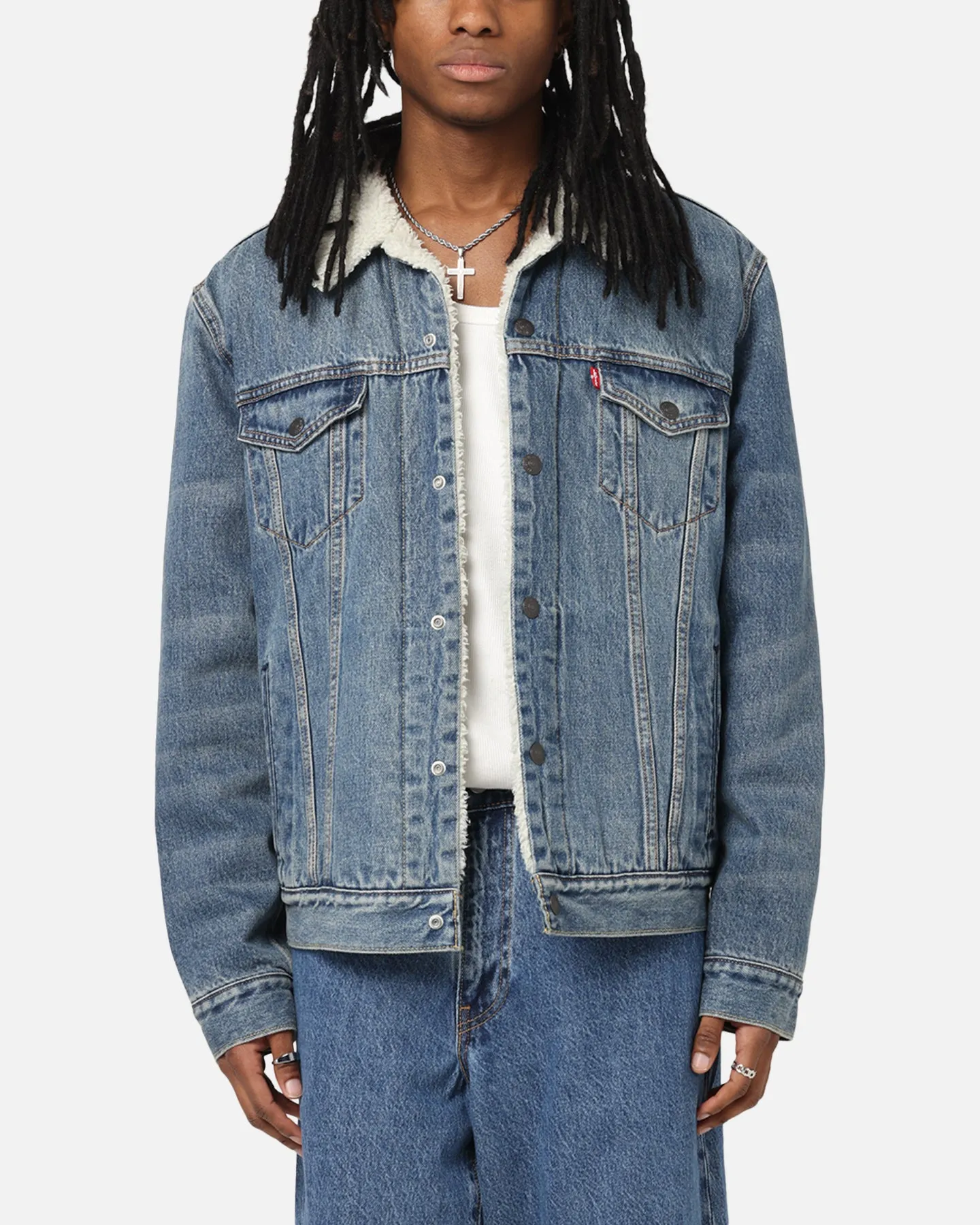 Levi Strauss And Co Relaxed Fit Sherpa Trucker Jacket Blue sold by Culture Kings
