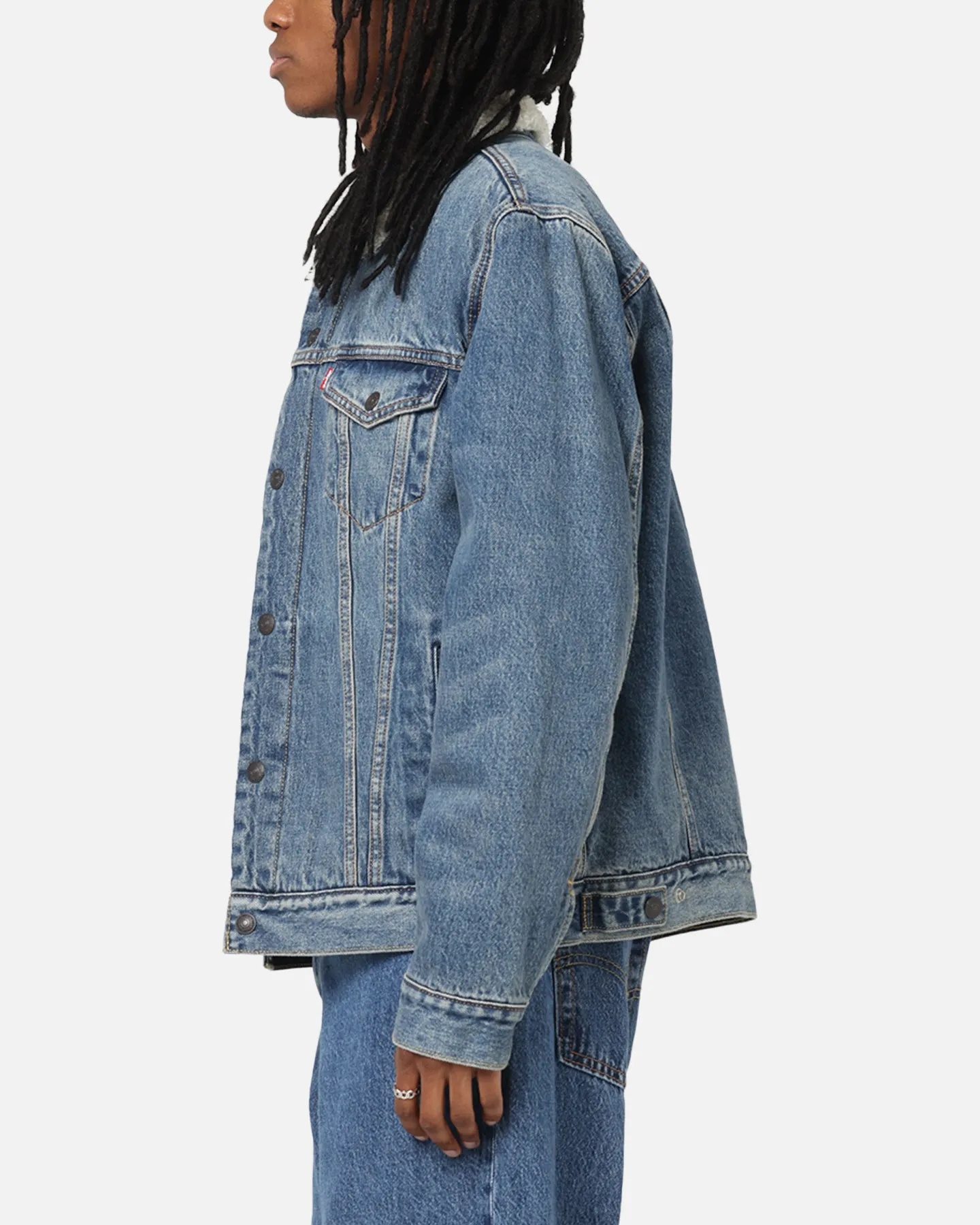 Levi Strauss And Co Relaxed Fit Sherpa Trucker Jacket Blue sold by Culture Kings product image thumbnail 5