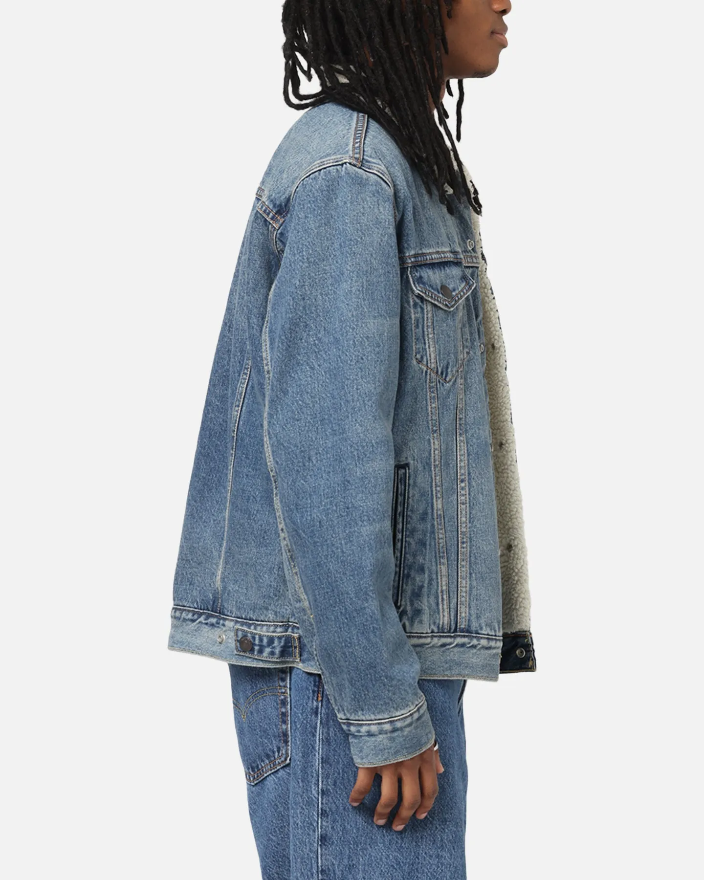 Levi Strauss And Co Relaxed Fit Sherpa Trucker Jacket Blue sold by Culture Kings product image thumbnail 4