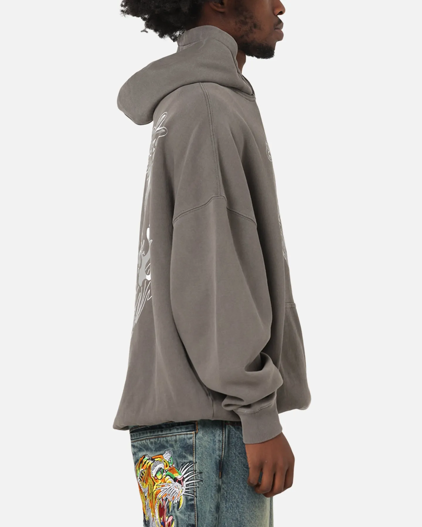 Ed Hardy Double Horns Hoodie Washed Charcoal sold by Culture Kings product image thumbnail 5