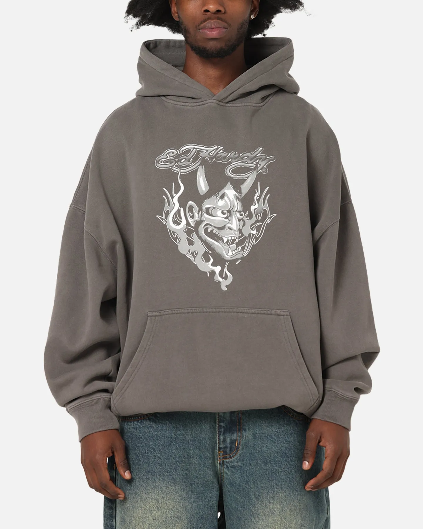 Ed Hardy Double Horns Hoodie Washed Charcoal sold by Culture Kings product image thumbnail 2