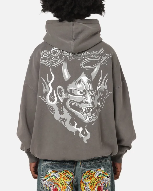 Ed Hardy Double Horns Hoodie Washed Charcoal sold by Culture Kings