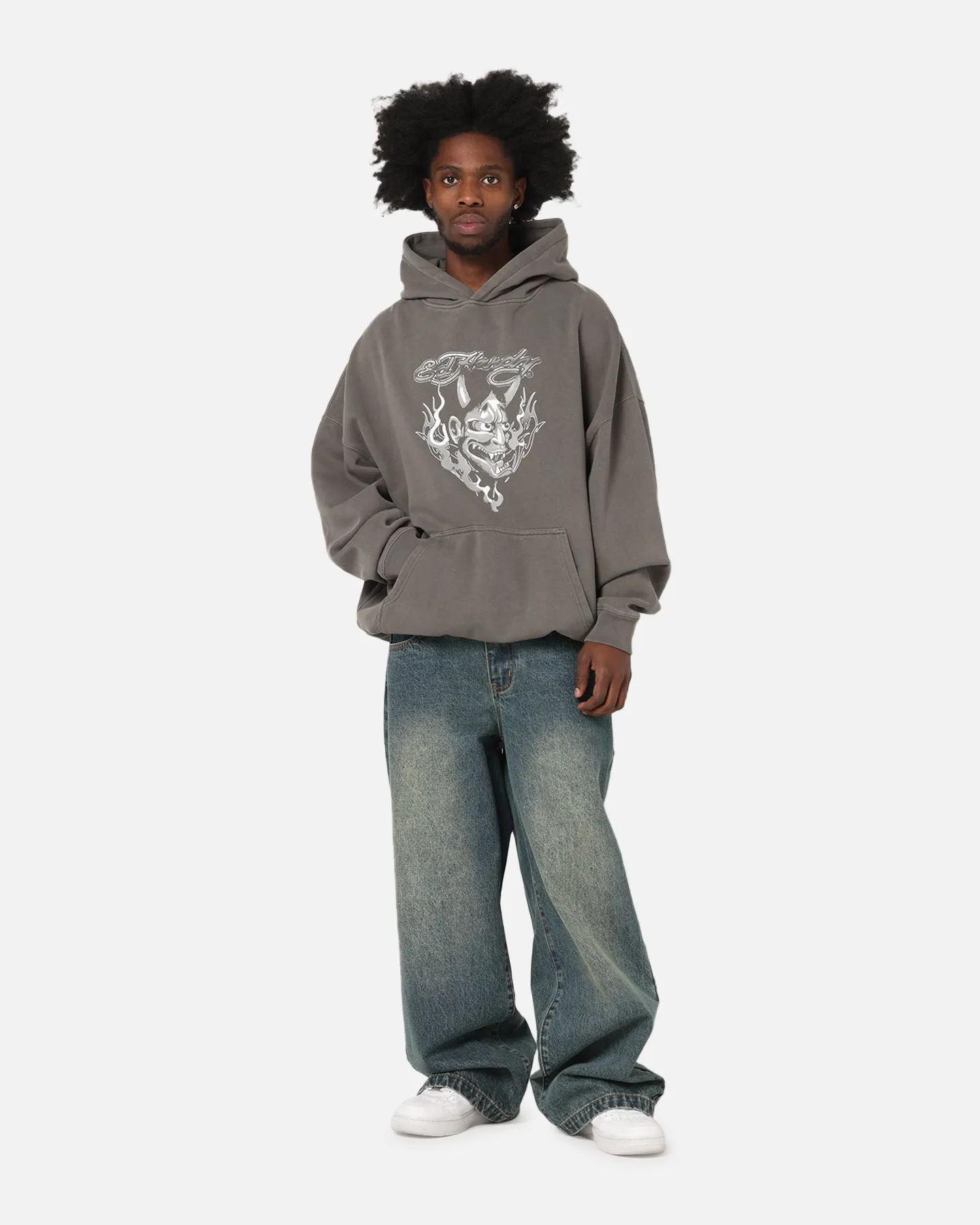 Ed Hardy Double Horns Hoodie Washed Charcoal sold by Culture Kings product image thumbnail 4