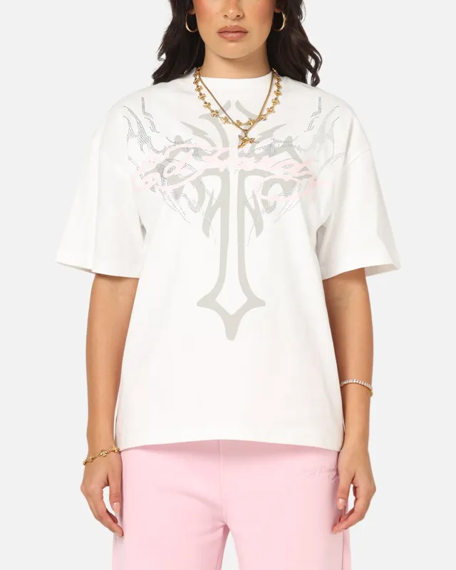 Ed Hardy Trinity Rhinestone T-Shirt Off White sold by Culture Kings