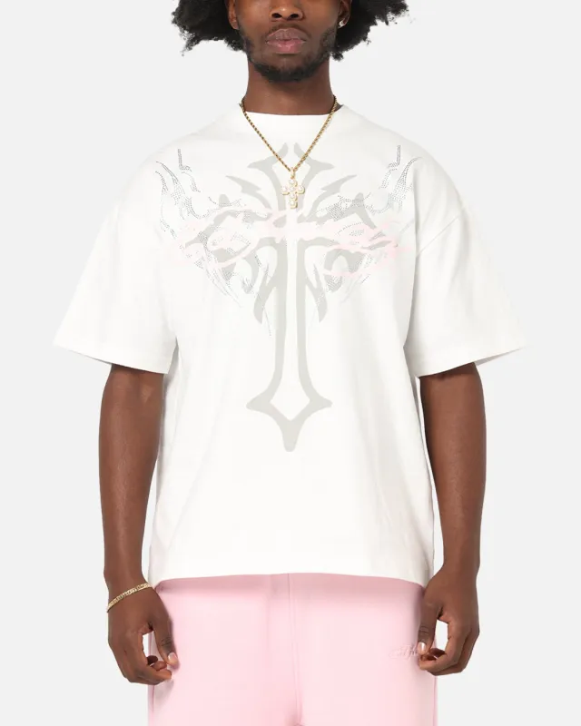 Ed Hardy Trinity Rhinestone T-Shirt Off White sold by Culture Kings