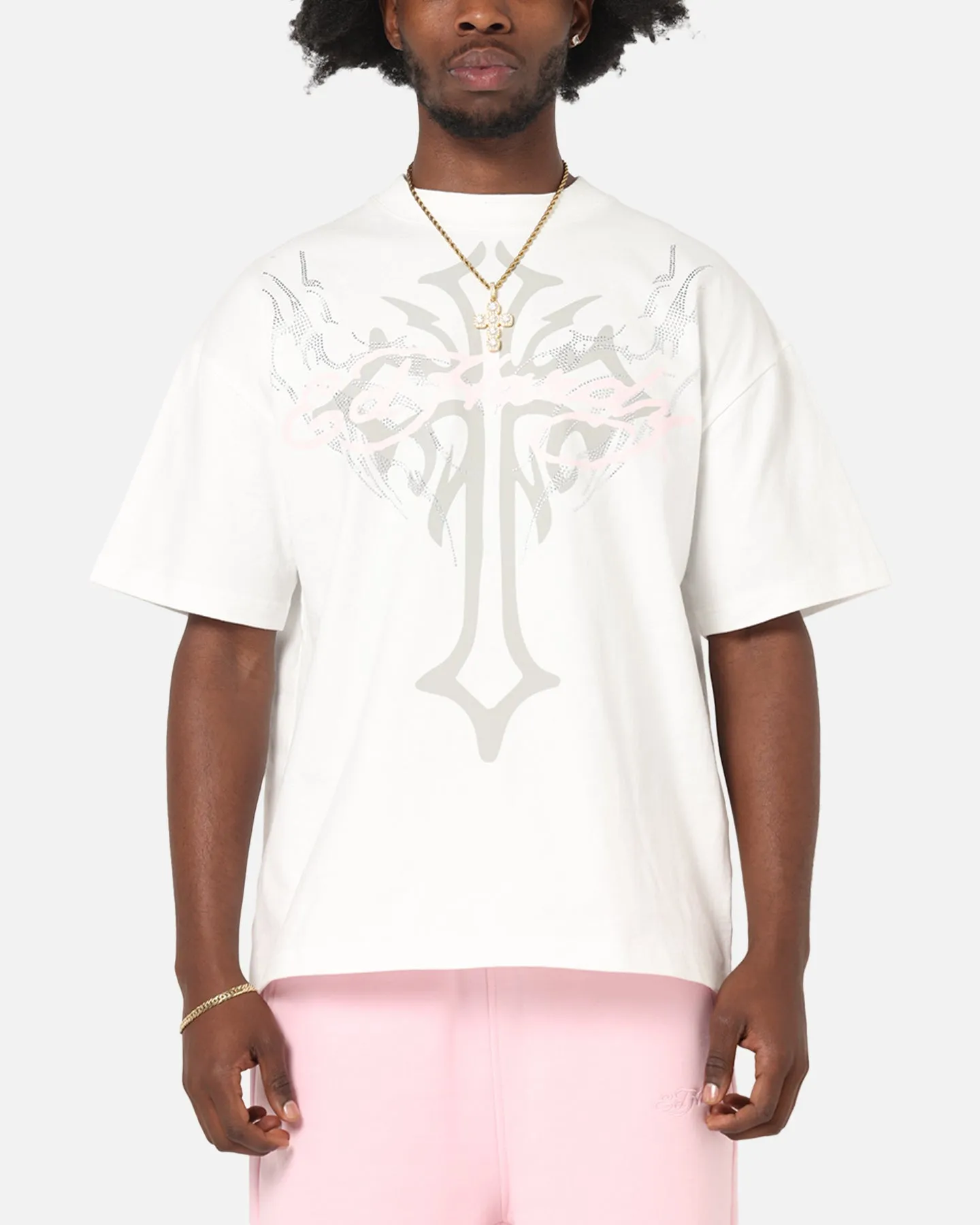 Ed Hardy Trinity Rhinestone T-Shirt Off White sold by Culture Kings