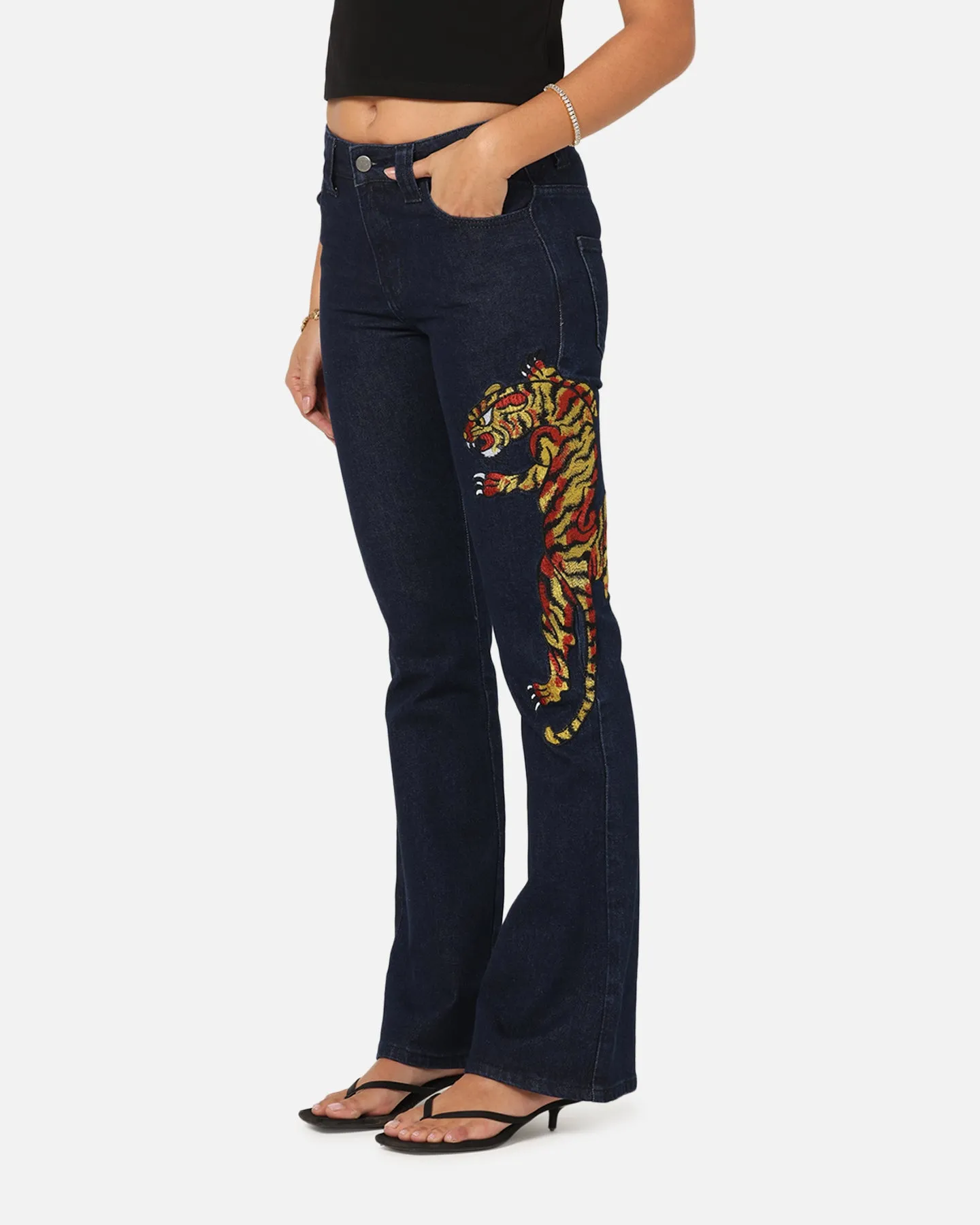 Ed Hardy Women's Feline Bootleg Jeans Indigo Denim sold by Culture Kings