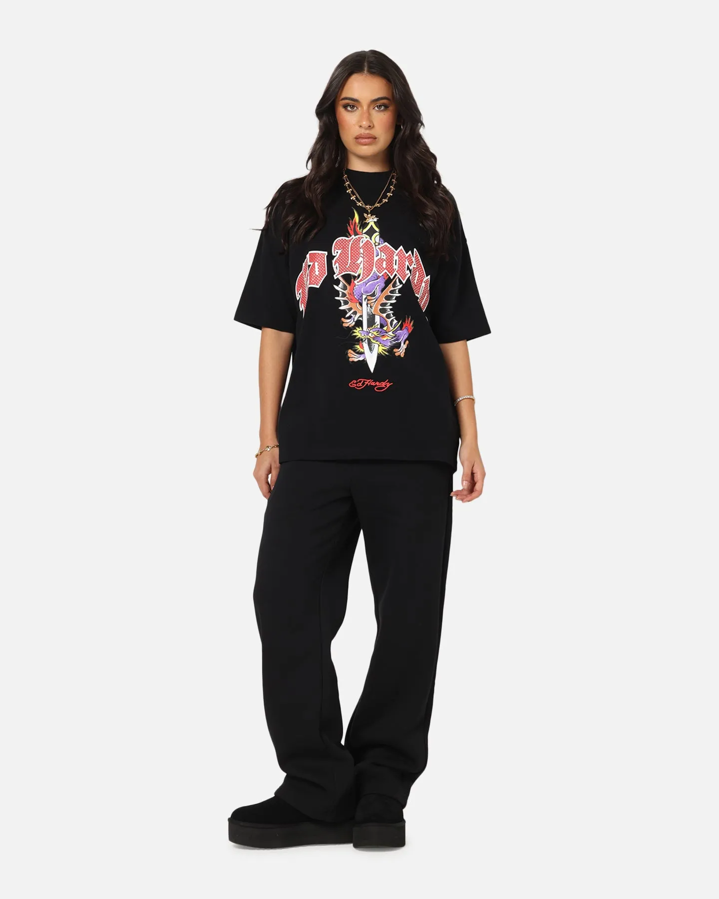 Ed Hardy Dagger Rhinestone Crop T-Shirt Black sold by Culture Kings product image thumbnail 2