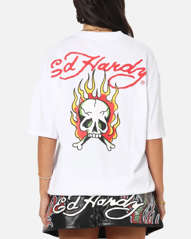 Ed Hardy Flaming Skull T-Shirt White sold by Culture Kings