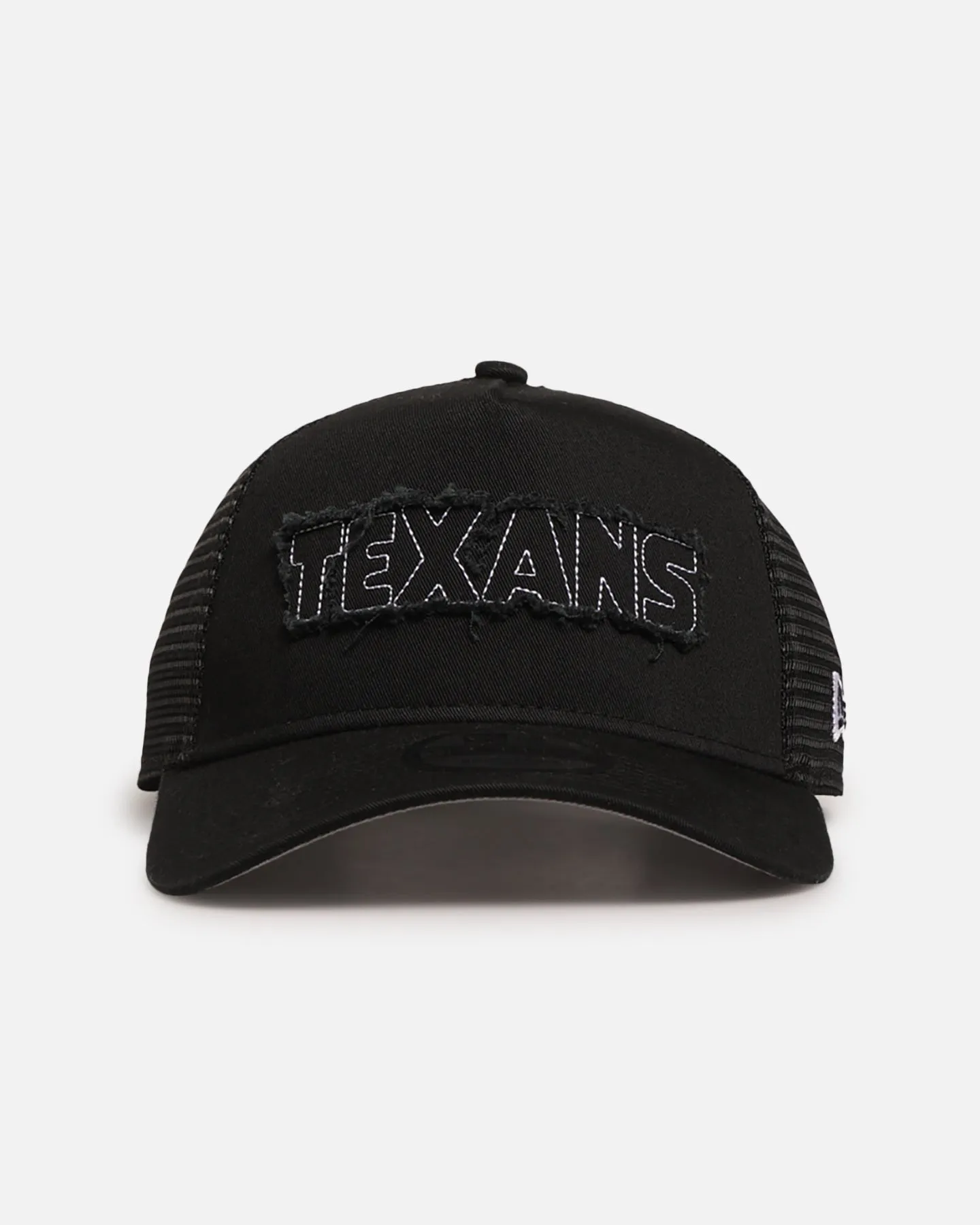 New Era Houston Texans 'Distressed' 9FORTY A-Frame Trucker Snapback Black/White sold by Culture Kings