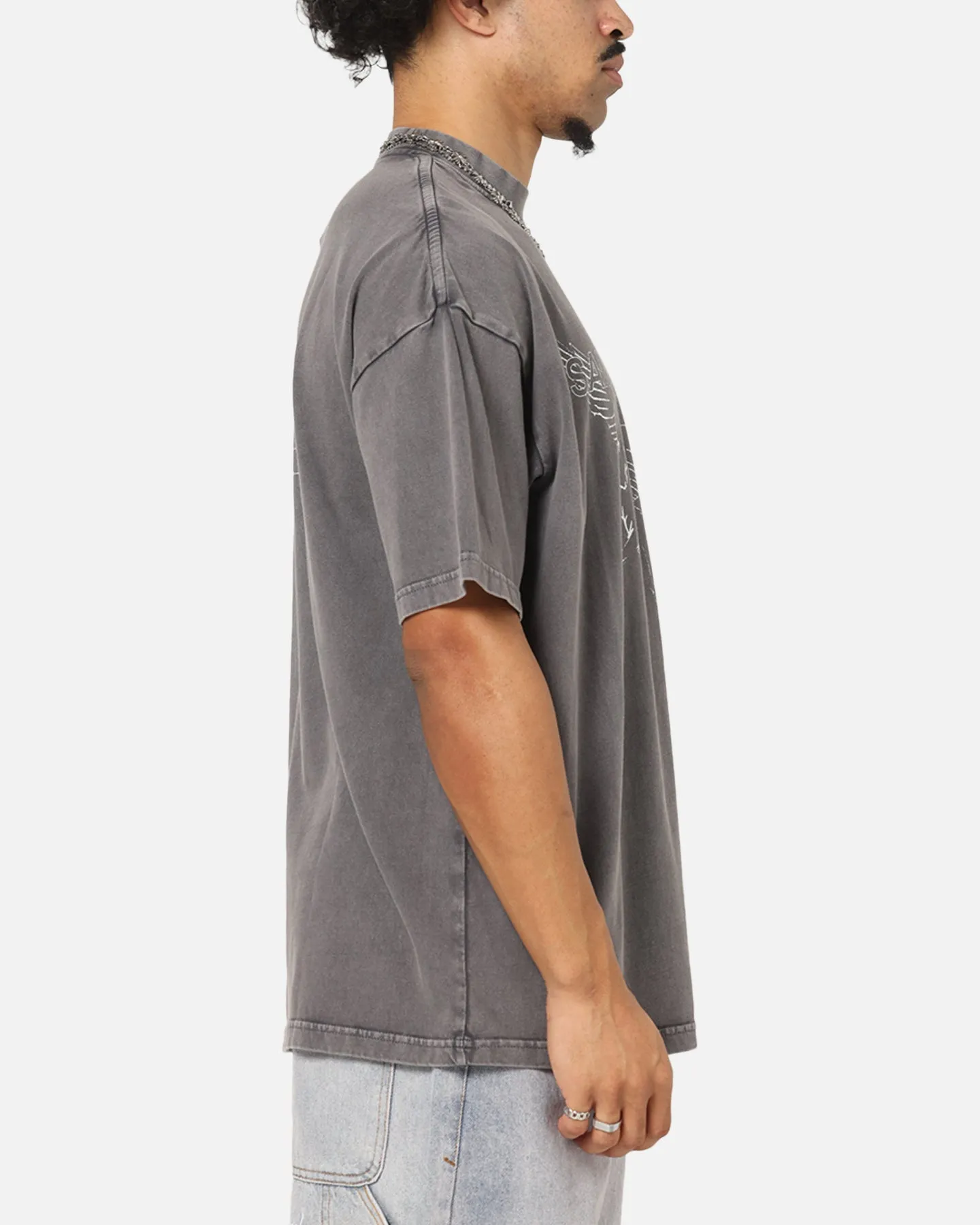 Saint Morta Liberty Mock Neck T-Shirt Washed Charcoal sold by Culture Kings product image thumbnail 4