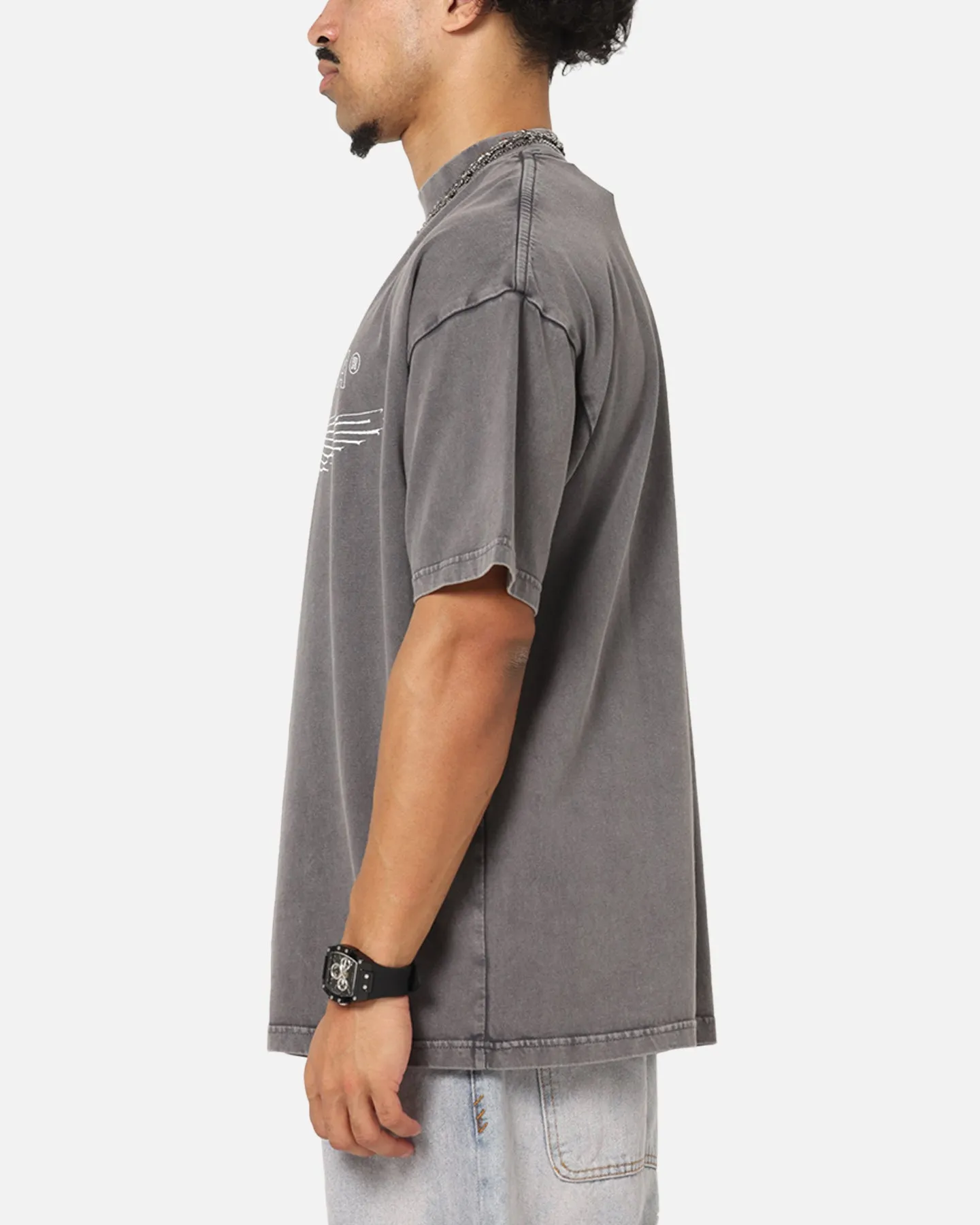 Saint Morta Liberty Mock Neck T-Shirt Washed Charcoal sold by Culture Kings product image thumbnail 5