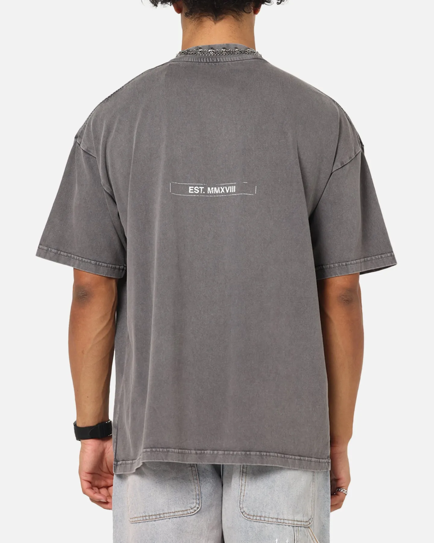 Saint Morta Liberty Mock Neck T-Shirt Washed Charcoal sold by Culture Kings product image thumbnail 3