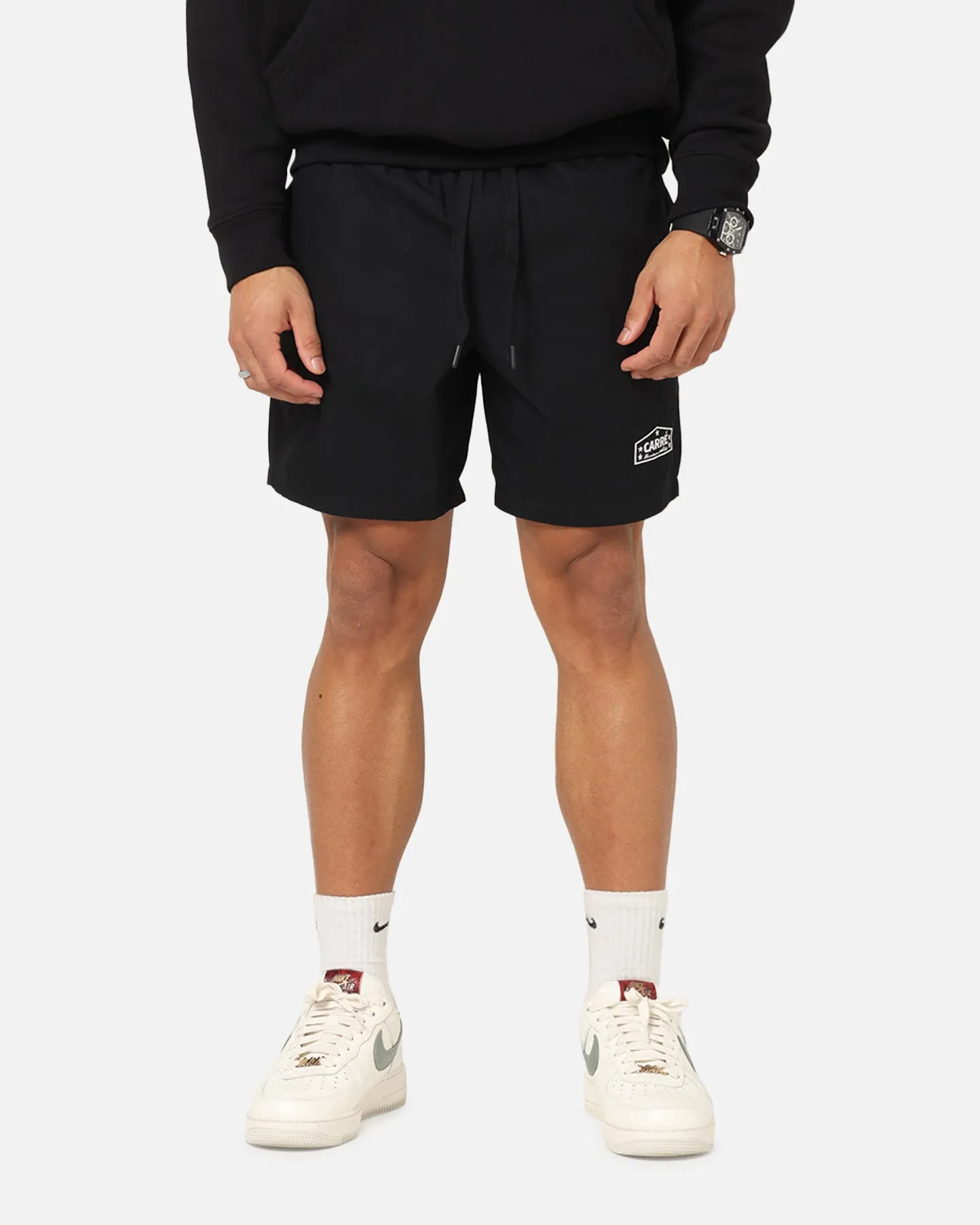 Carre Block Star Beach Shorts Black sold by Culture Kings