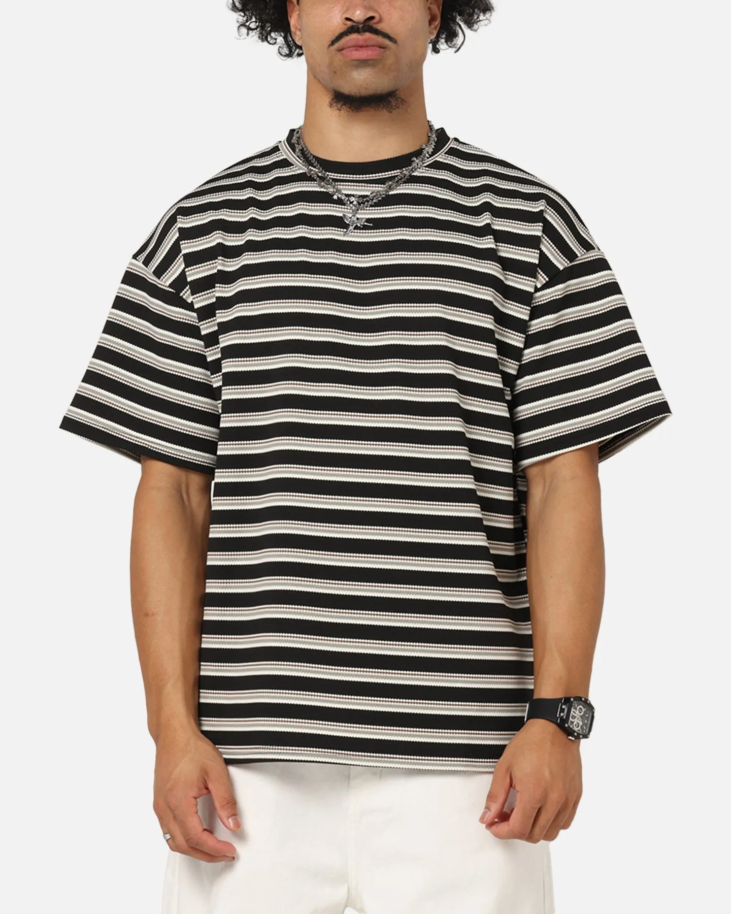 XXIII Standard Stripe T-Shirt Black/Grey sold by Culture Kings
