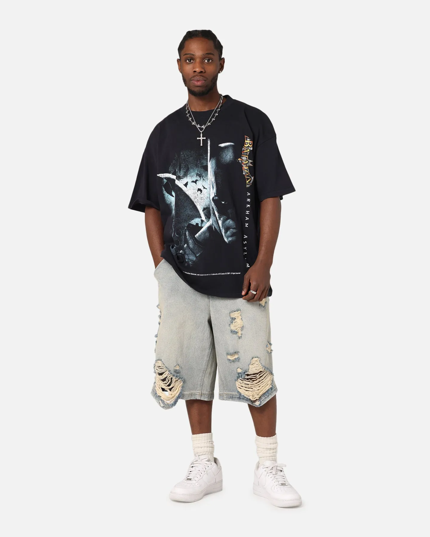 73Studio X DC Batman Arkham Asylum Vintage T-Shirt Black Acidwash sold by Culture Kings product image thumbnail 3