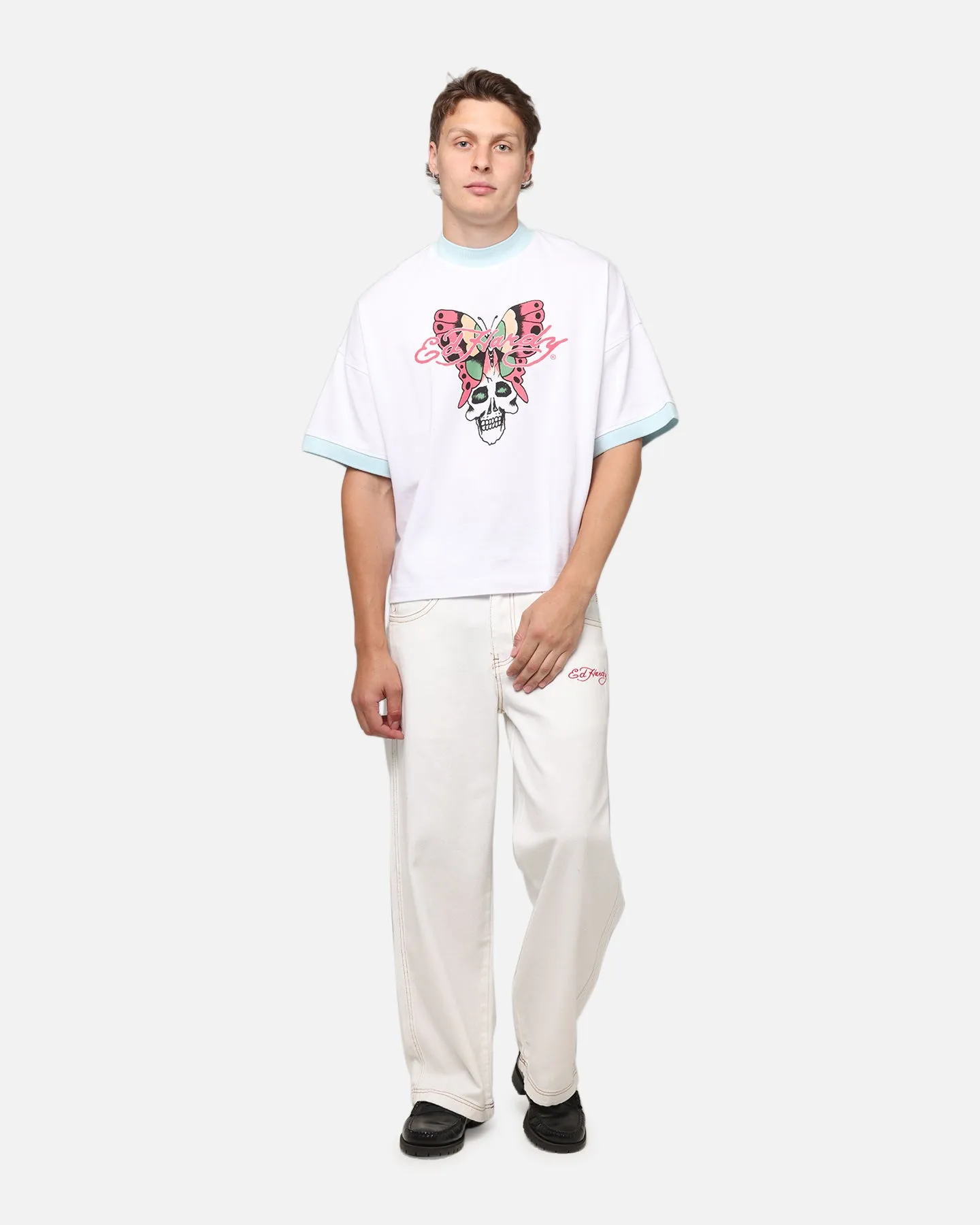 Ed Hardy Dragon Wide Leg Denim Jeans Off White sold by Culture Kings product image thumbnail 2