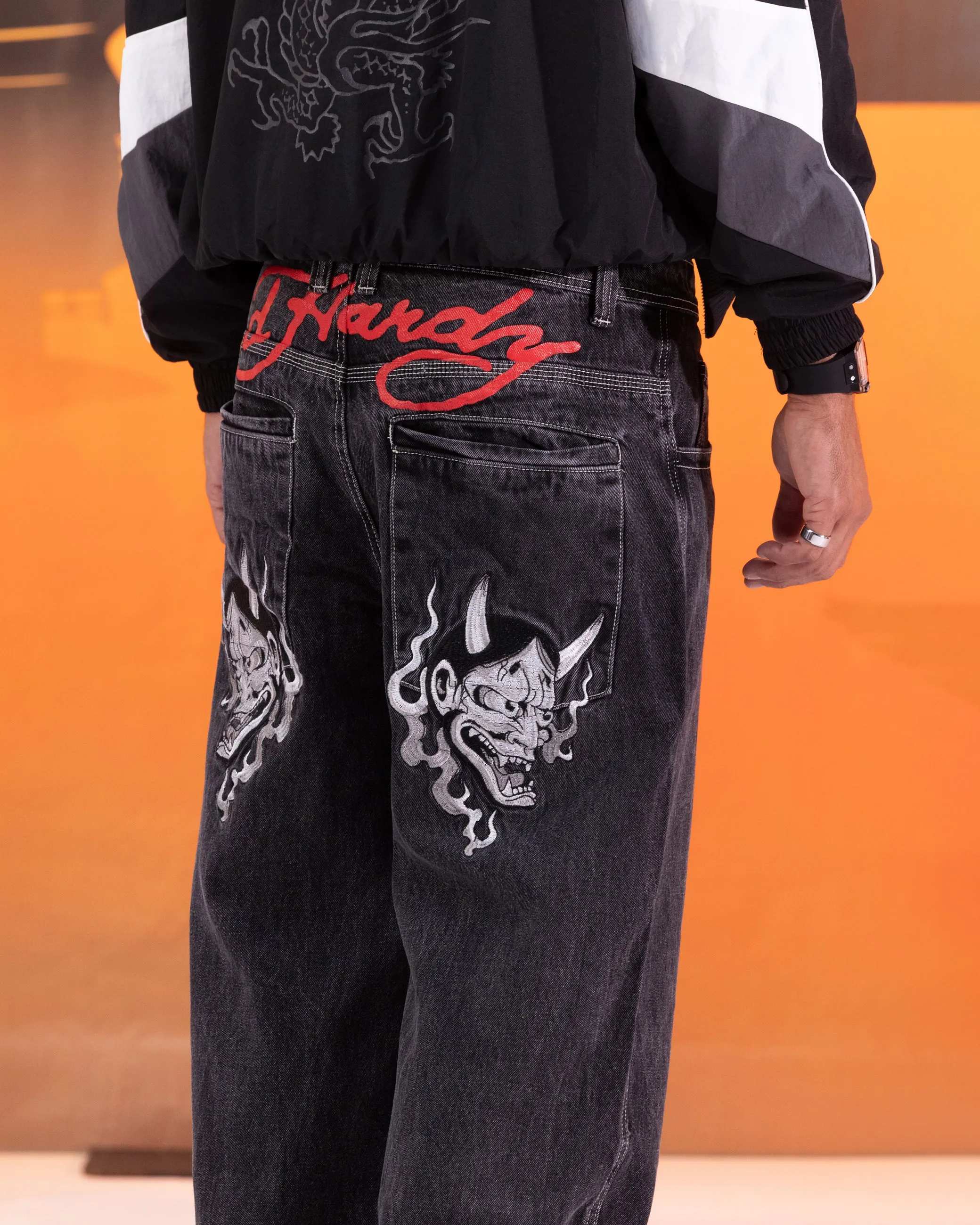 Ed Hardy Devil Wide Leg Denim Jeans Black sold by Culture Kings product image thumbnail 3