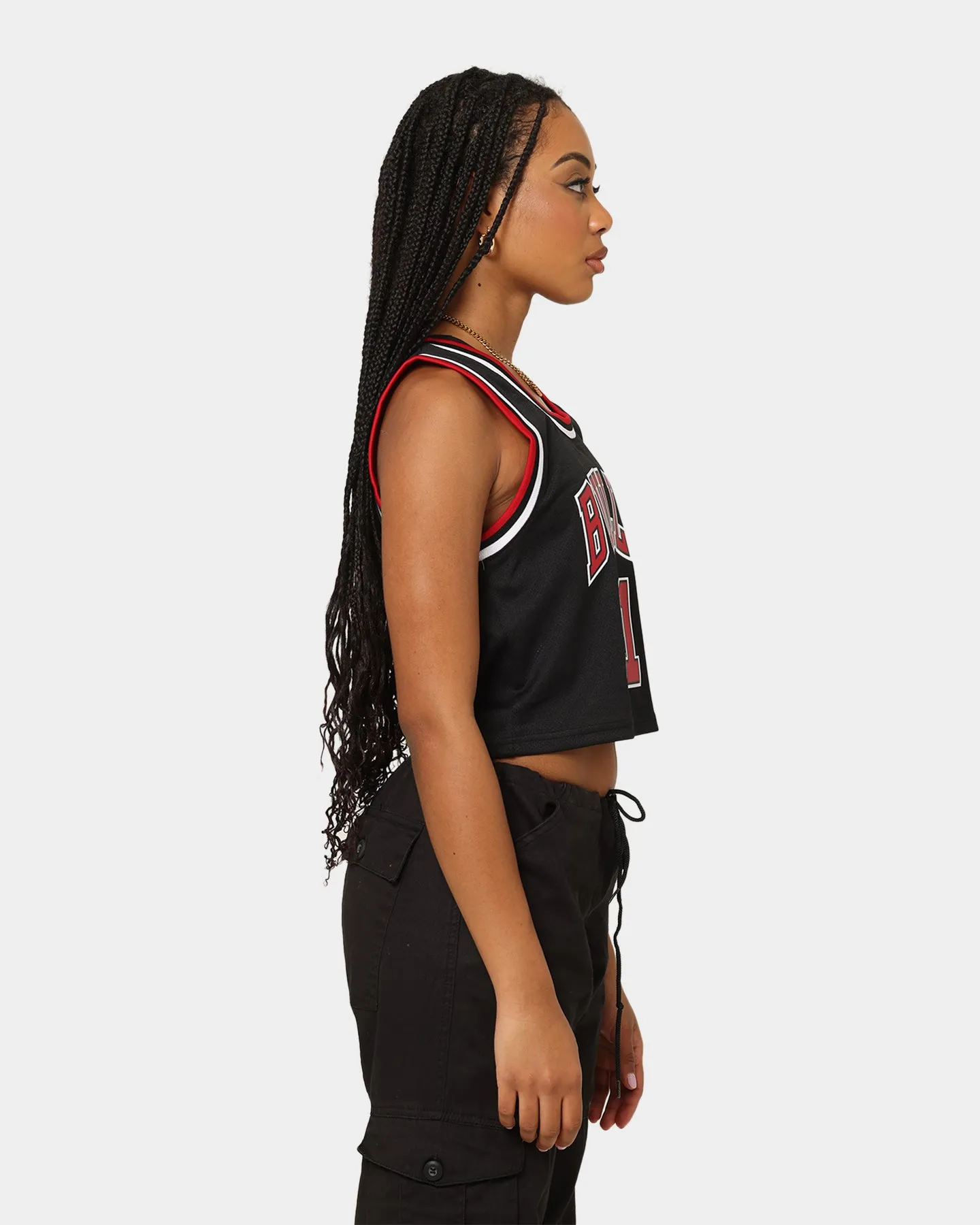 Mitchell & Ness Women's Chicago Bulls Dennis Rodman #91 NBA Cropped Jersey Black sold by Culture Kings product image thumbnail 5