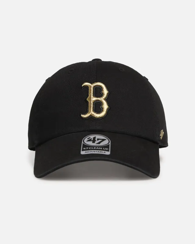 47 Brand Boston Red Sox 'Metallic' 47 Clean Up Strapback Black/Gold sold by Culture Kings