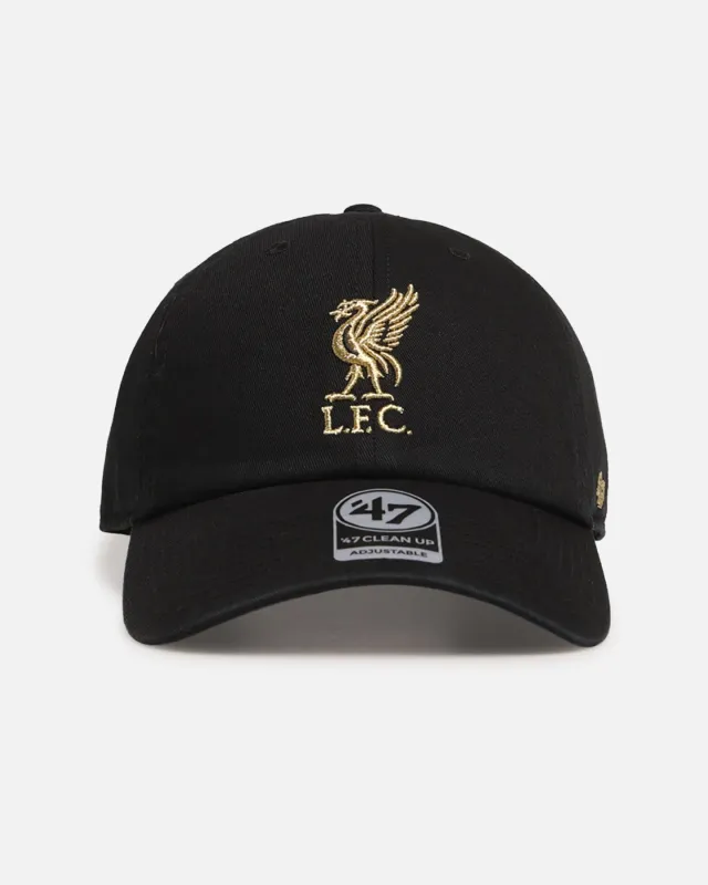 47 Brand Liverpool FC 'Metallic' 47 Clean Up Strapback Black/Gold sold by Culture Kings