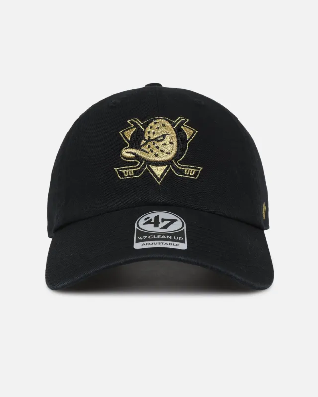 47 Brand Anaheim Ducks 'Metallic' 47 Clean Up Strapback Black/Gold sold by Culture Kings