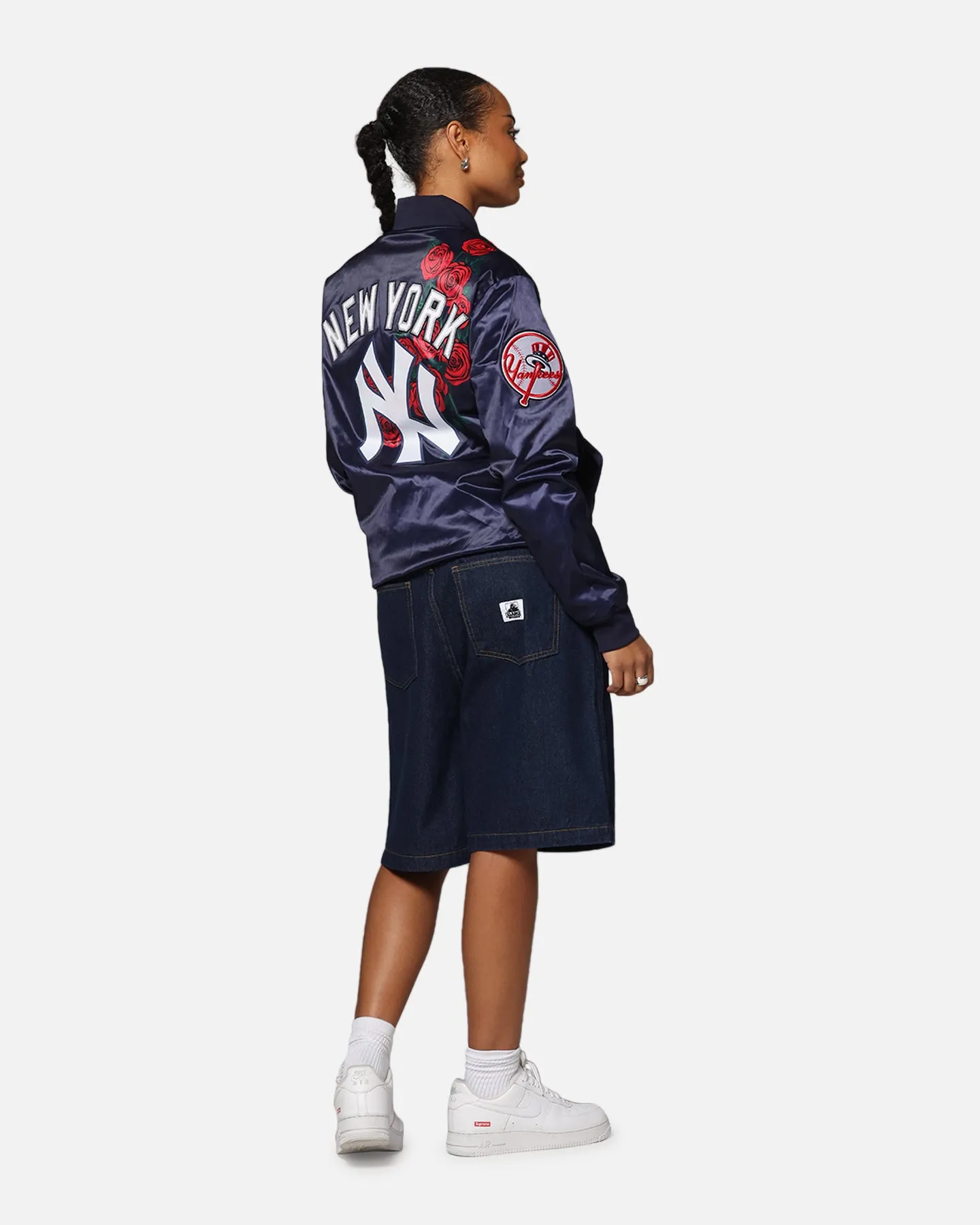 Pro Standard New York Yankees Roses Satin Jacket Navy sold by Culture Kings product image thumbnail 4