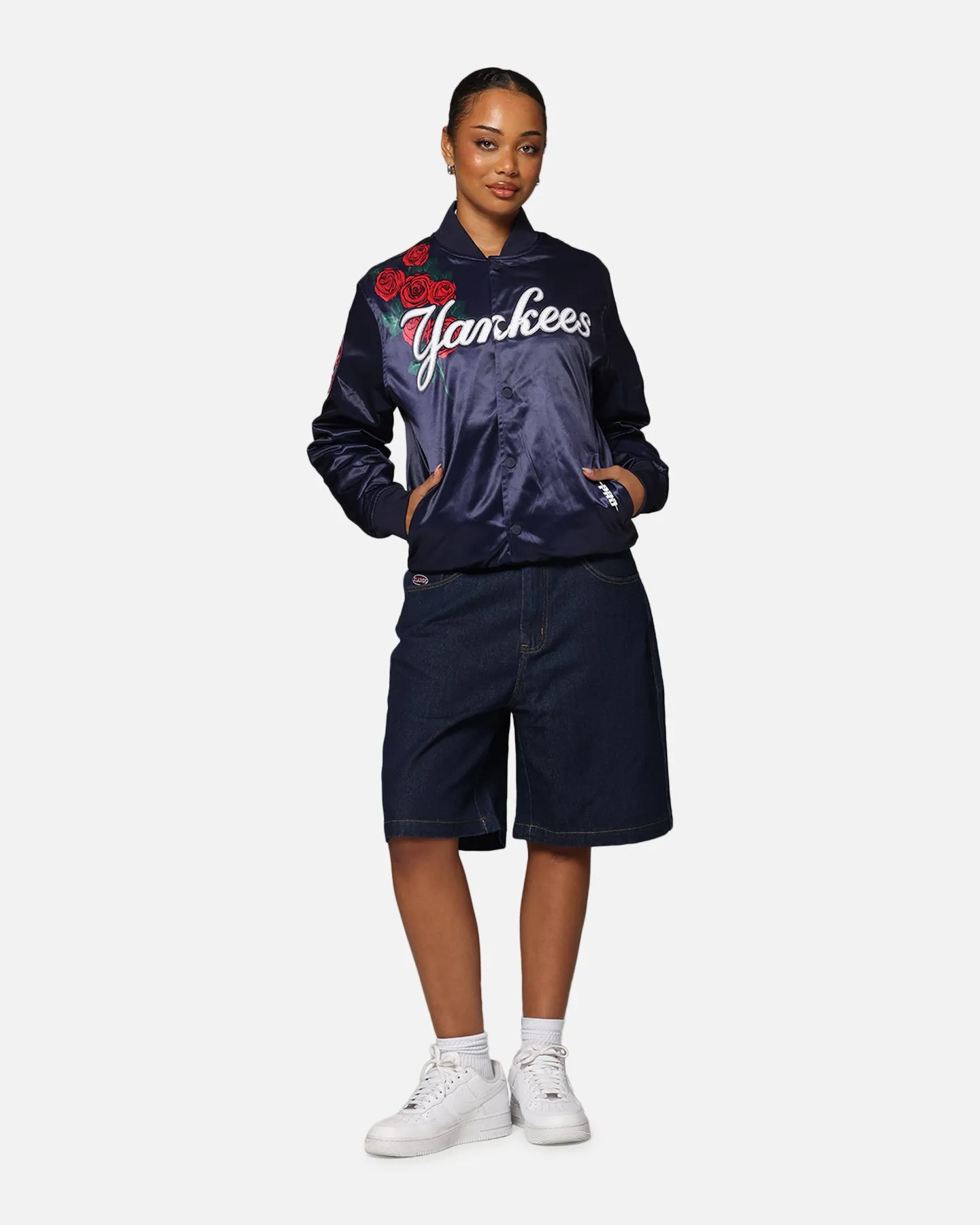 Pro Standard New York Yankees Roses Satin Jacket Navy sold by Culture Kings product image thumbnail 3
