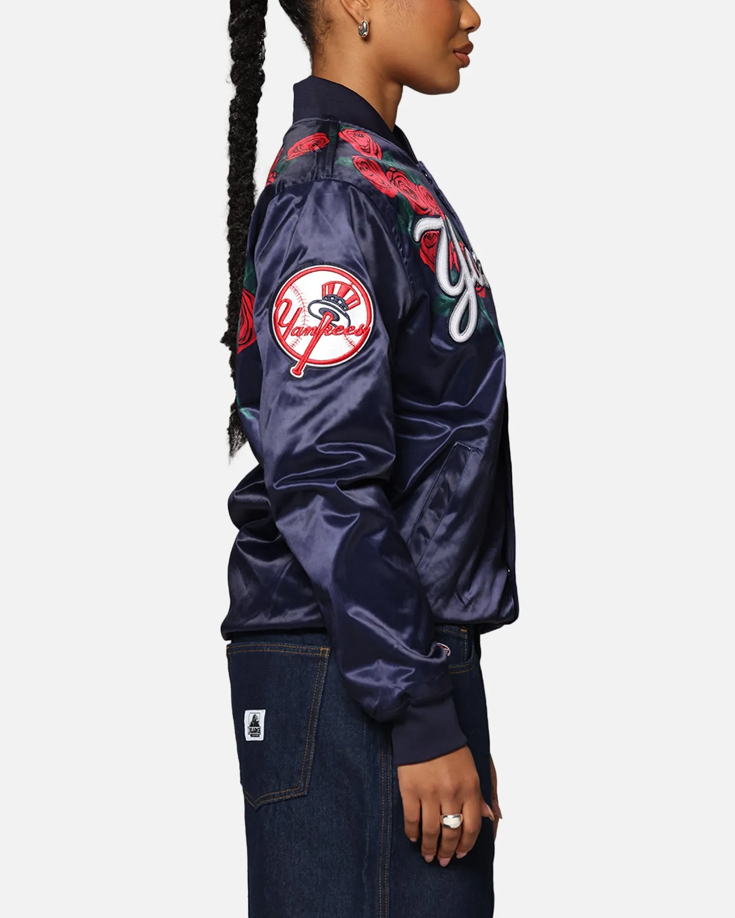 Pro Standard New York Yankees Roses Satin Jacket Navy sold by Culture Kings product image thumbnail 5