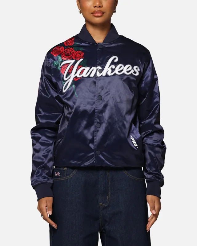 Pro Standard New York Yankees Roses Satin Jacket Navy sold by Culture Kings
