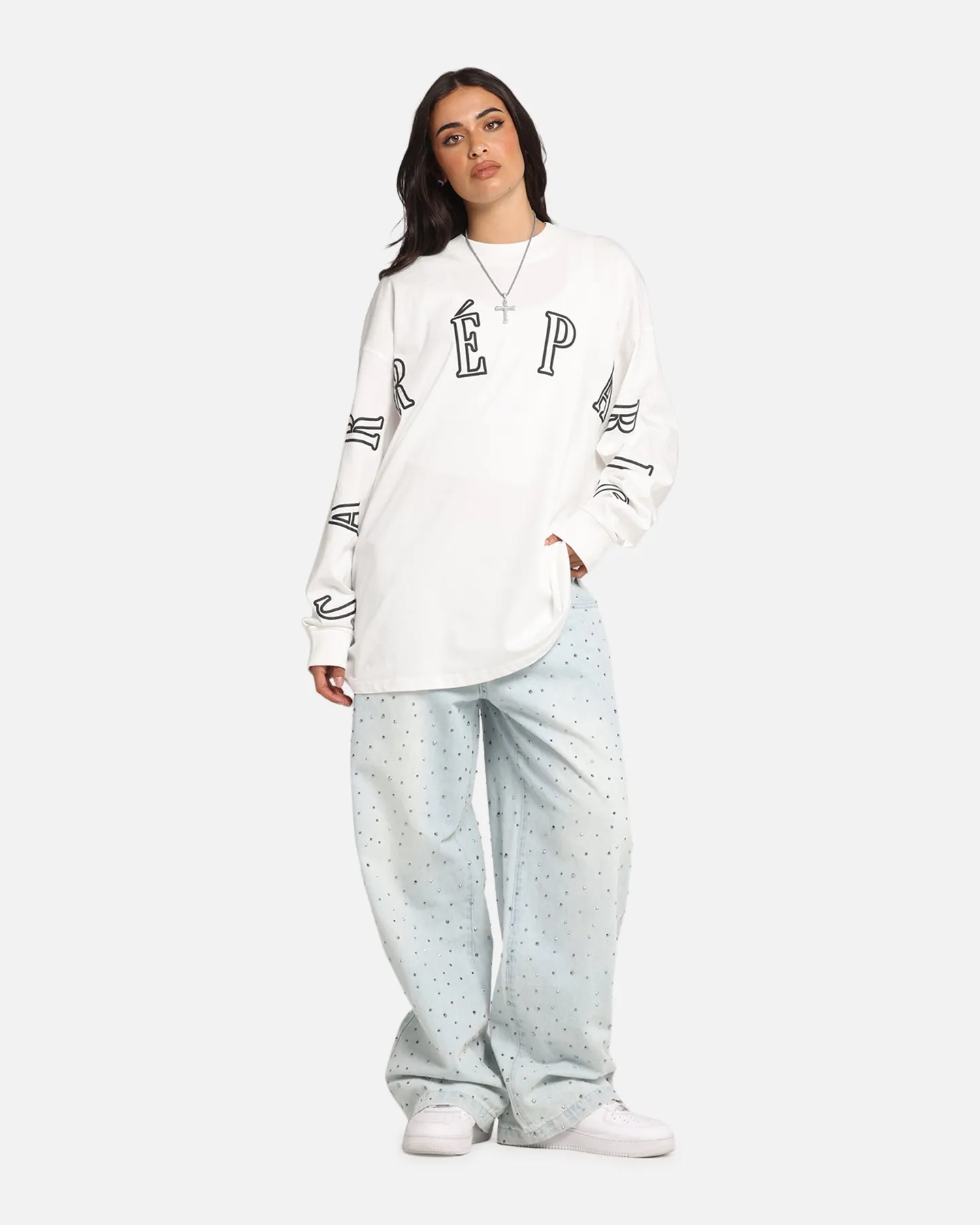 Carre Global Oversized Long Sleeve T-Shirt Off White sold by Culture Kings product image thumbnail 2